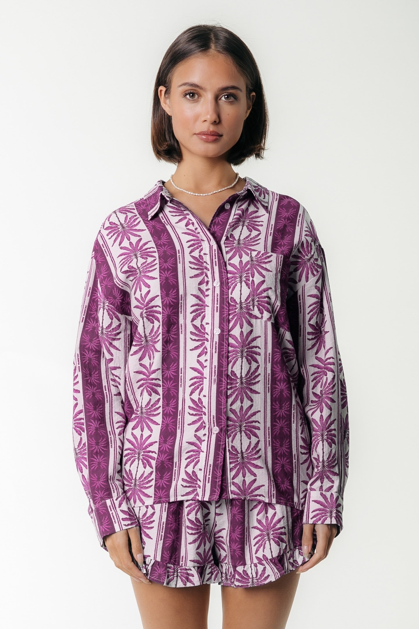 SENSA PALM RUFFLE SHORT RASPBERRY WINE 1