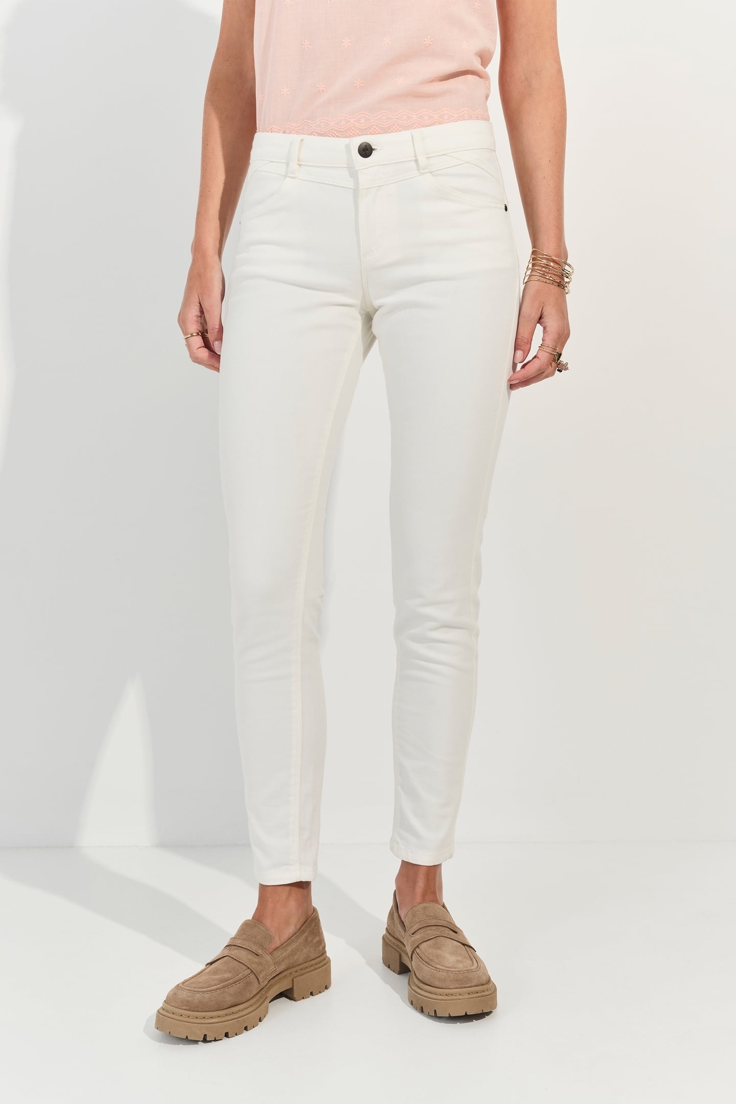 LE CARLA - 7/8 WHITE WATERLESS ORGANIC COTTON JEANS 1