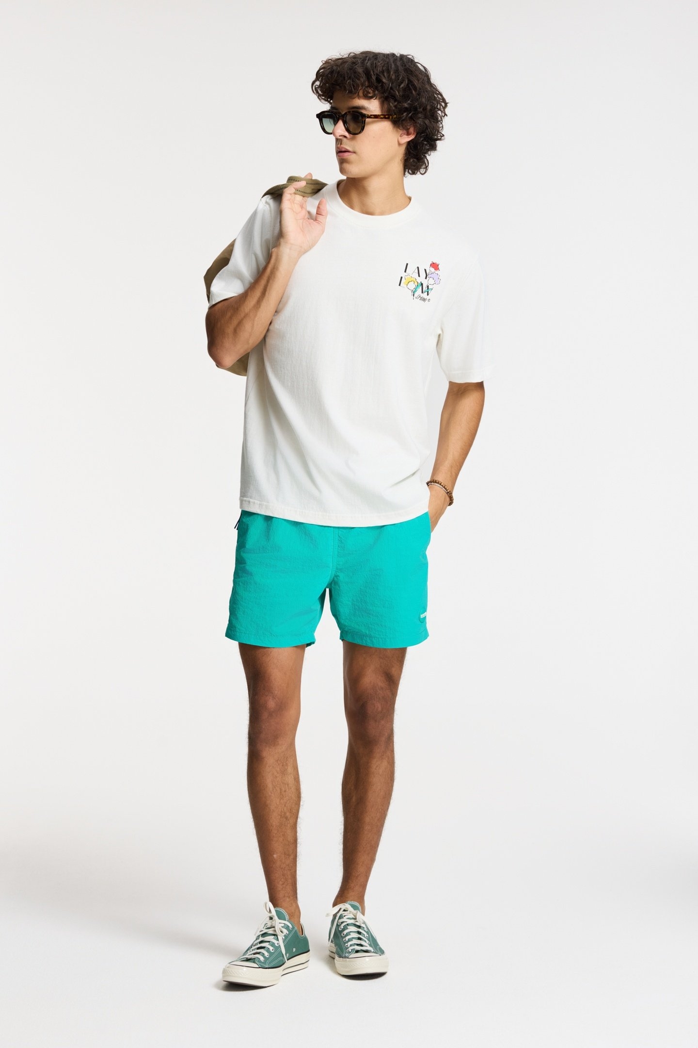 FINN RELAXED T-SHIRT SKETCHED FLOWERS WHITE 1