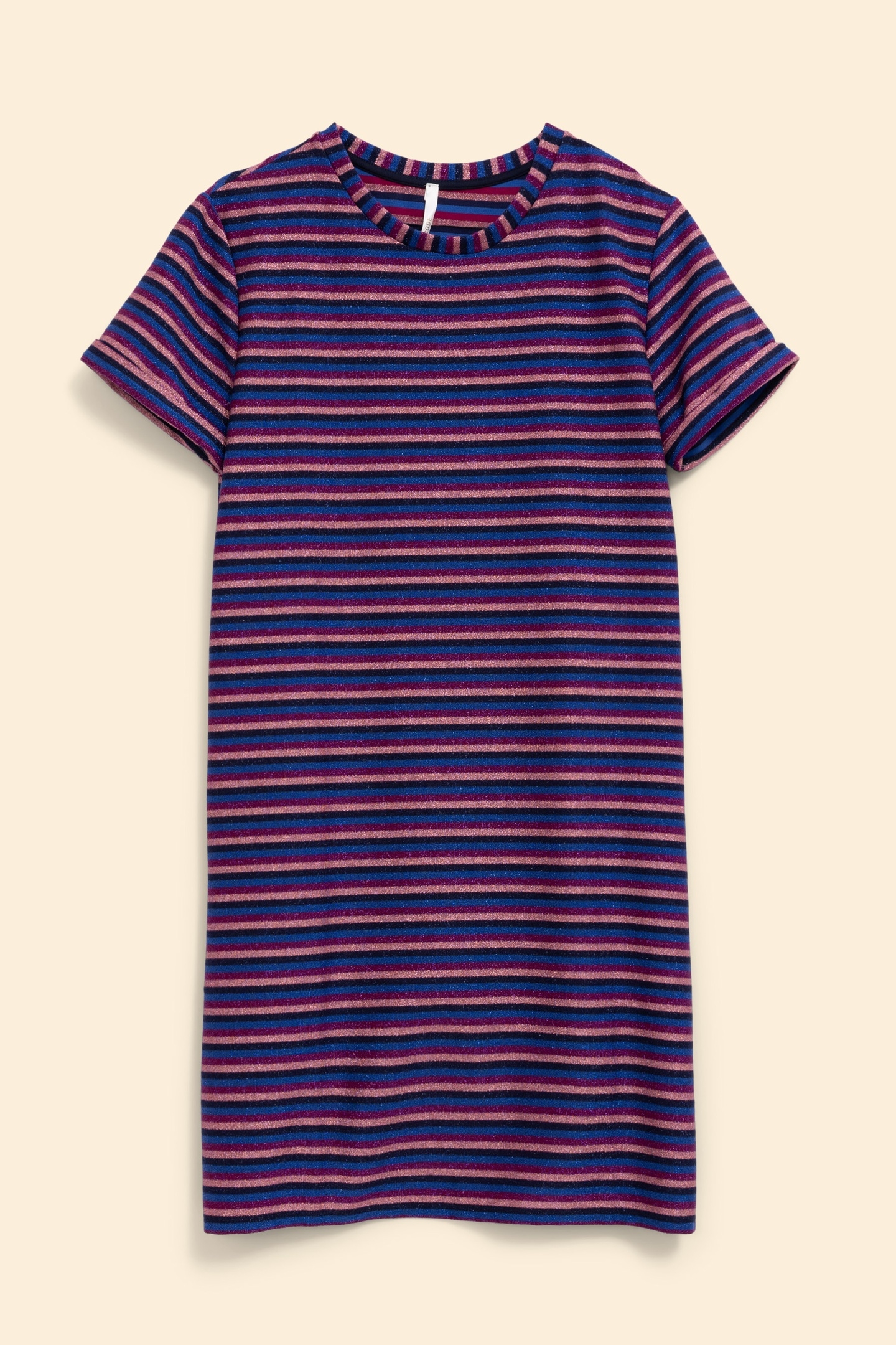 PURPLE STRIPED LUREX MULTICO DRESS VIOLINE 7