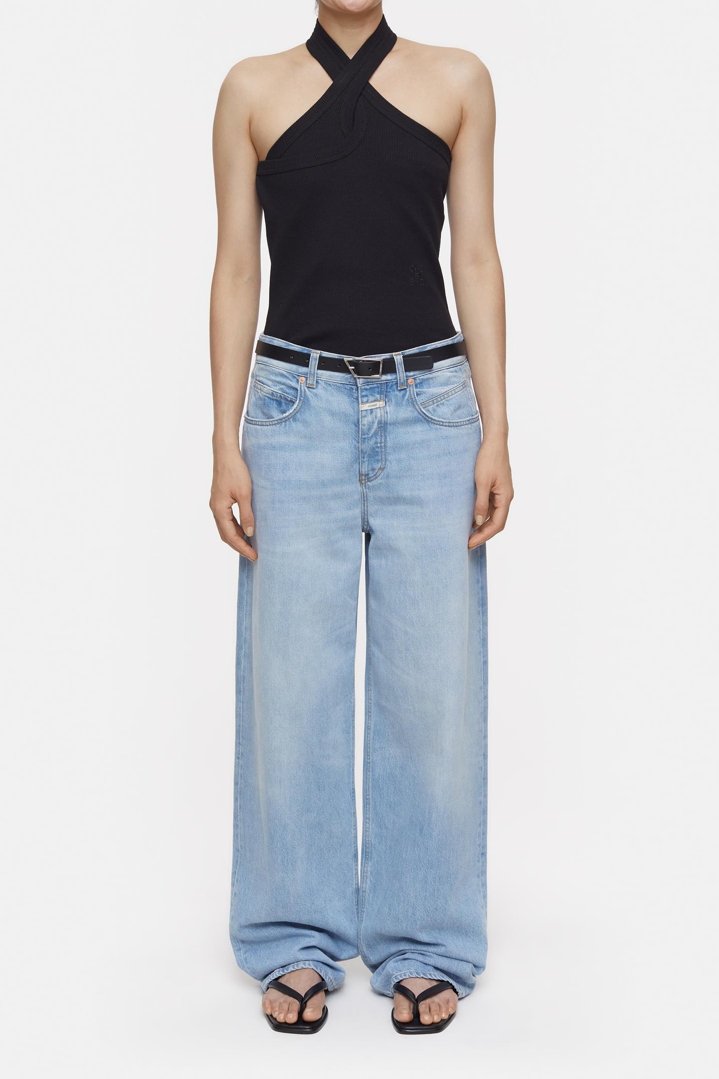 HALTER NECK TOP T-SHIRTS BLACK 1