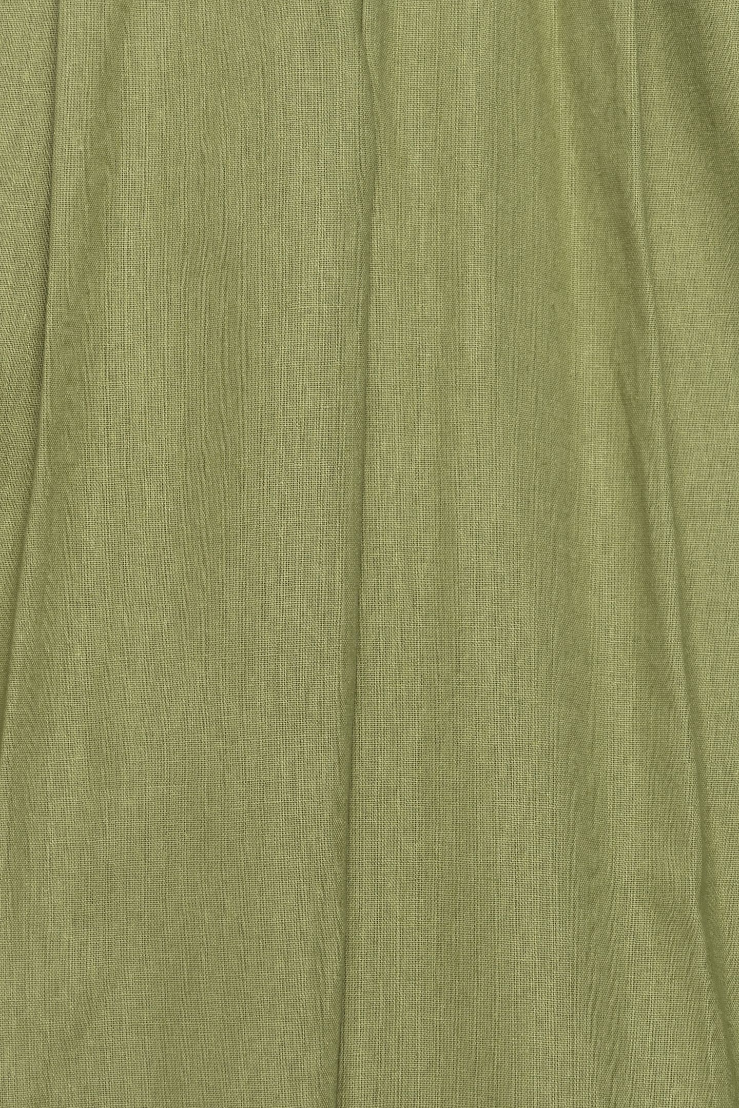 GREEN LINEN AND COTTON SUIT PANTS 6