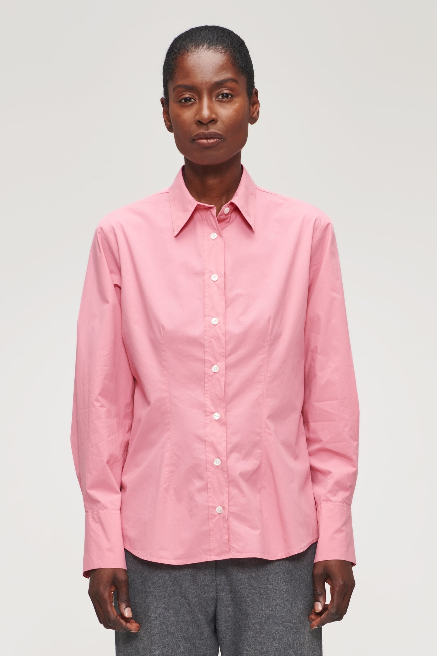 ORG COTTON FITTED SHIRT PINK 2