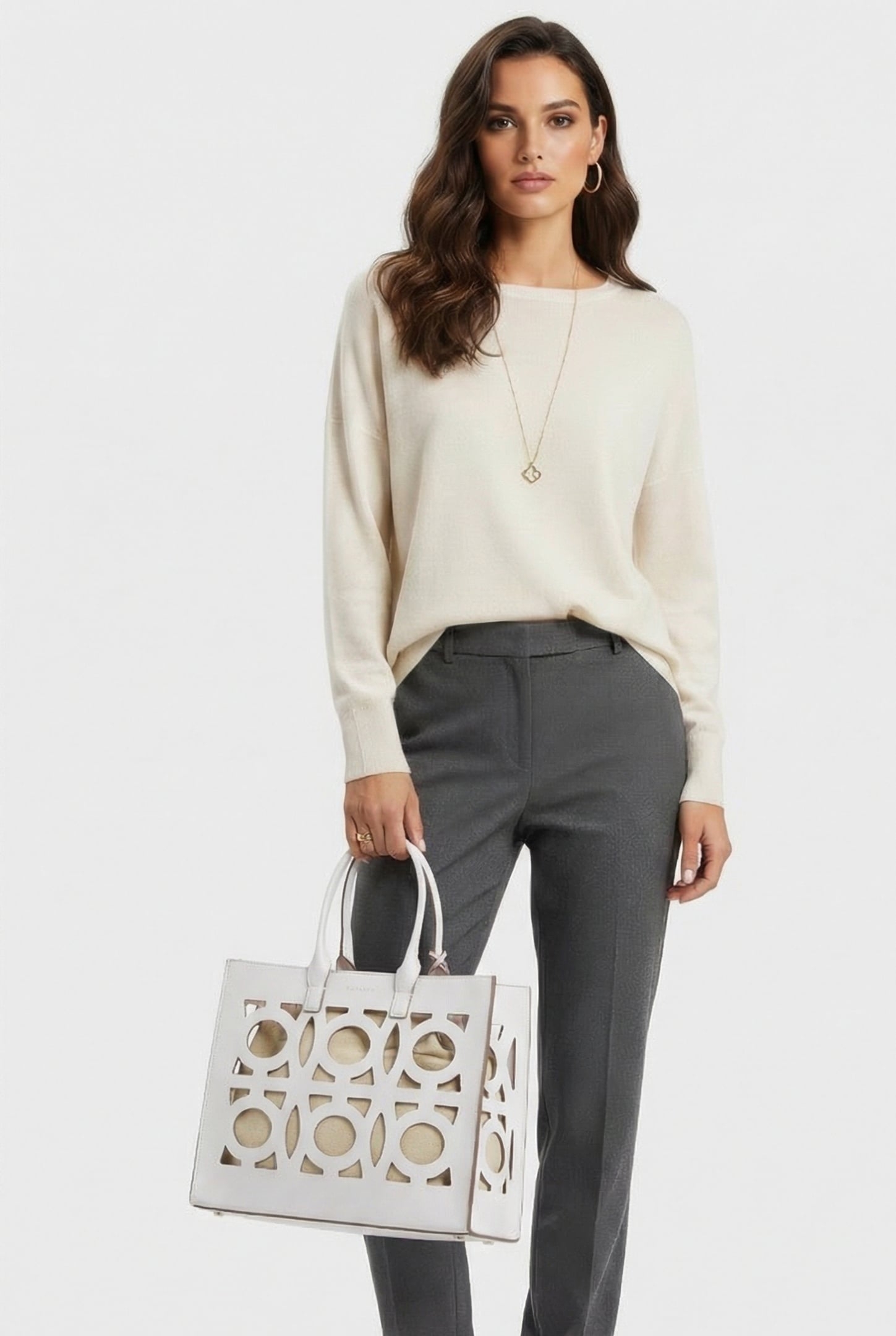 TOTE BAG IN CUT OUT LEATHER PRINT 1