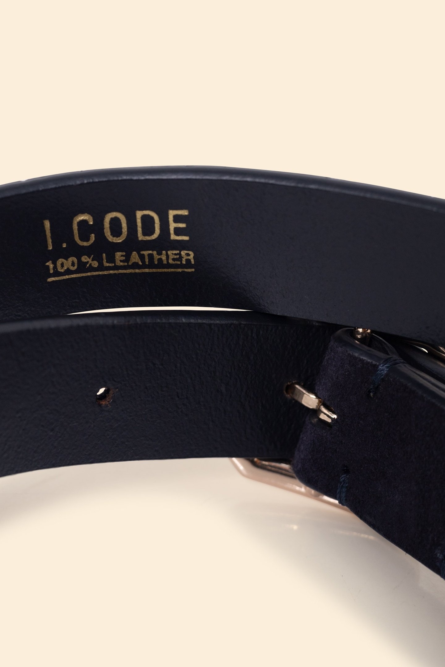 NAVY PATCHWORK-LOOK SUEDE BELT MARINE 5