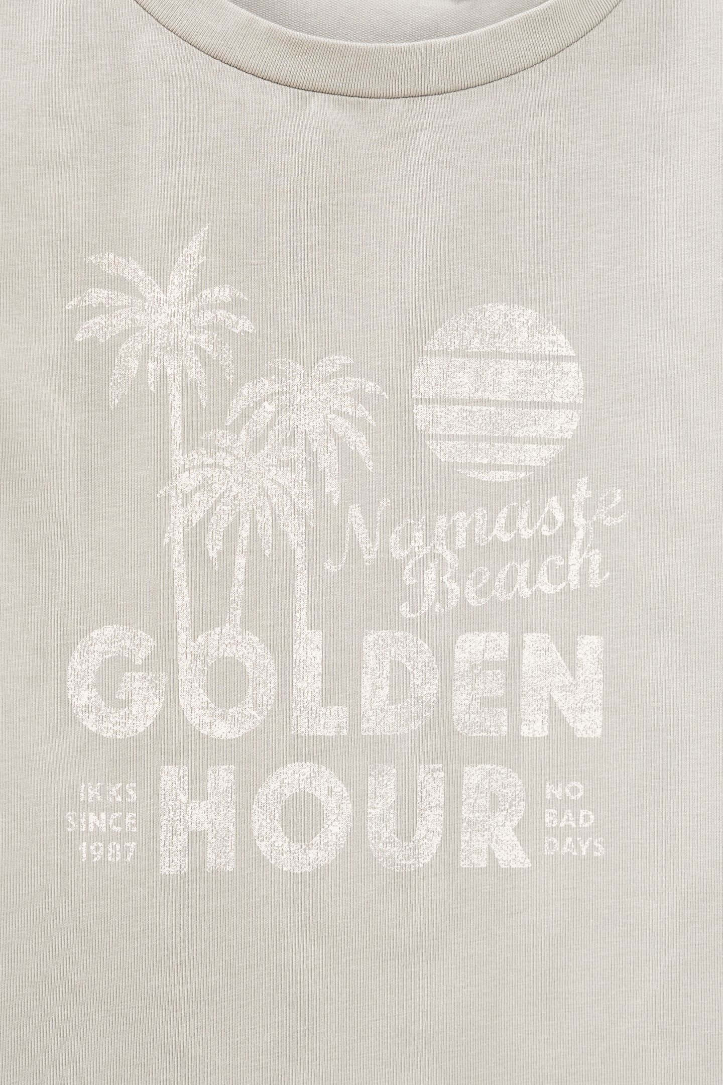 GREEN MESSAGE AND PALM CROPPED T-SHIRT 4