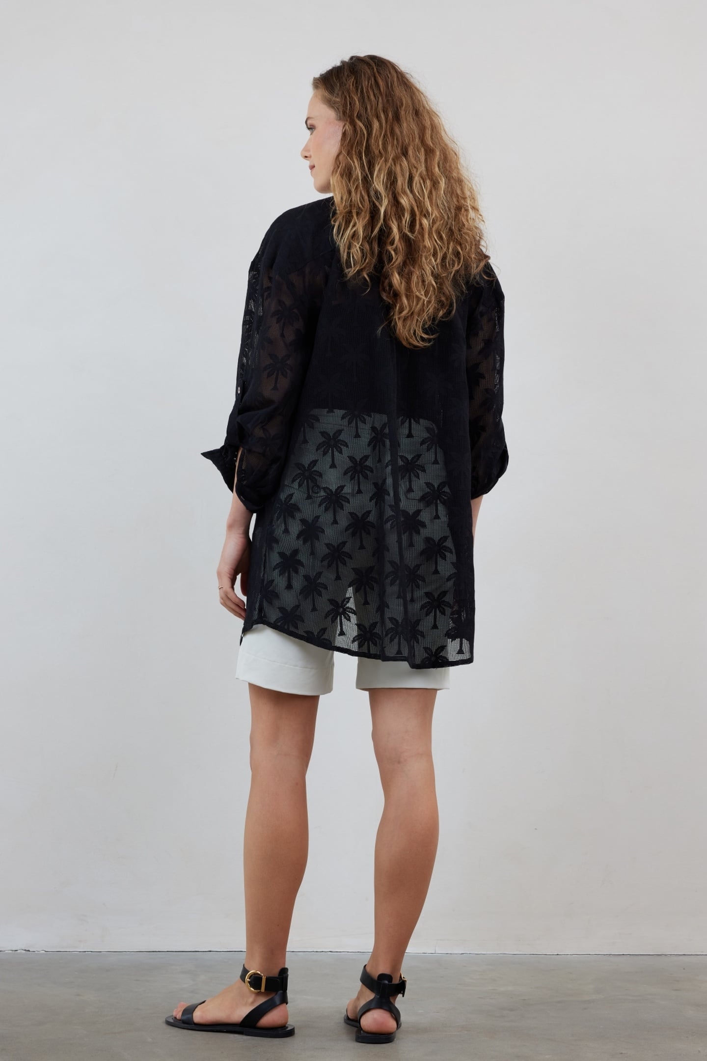 TUNIC PALM JACQUARD IN BLACK 4