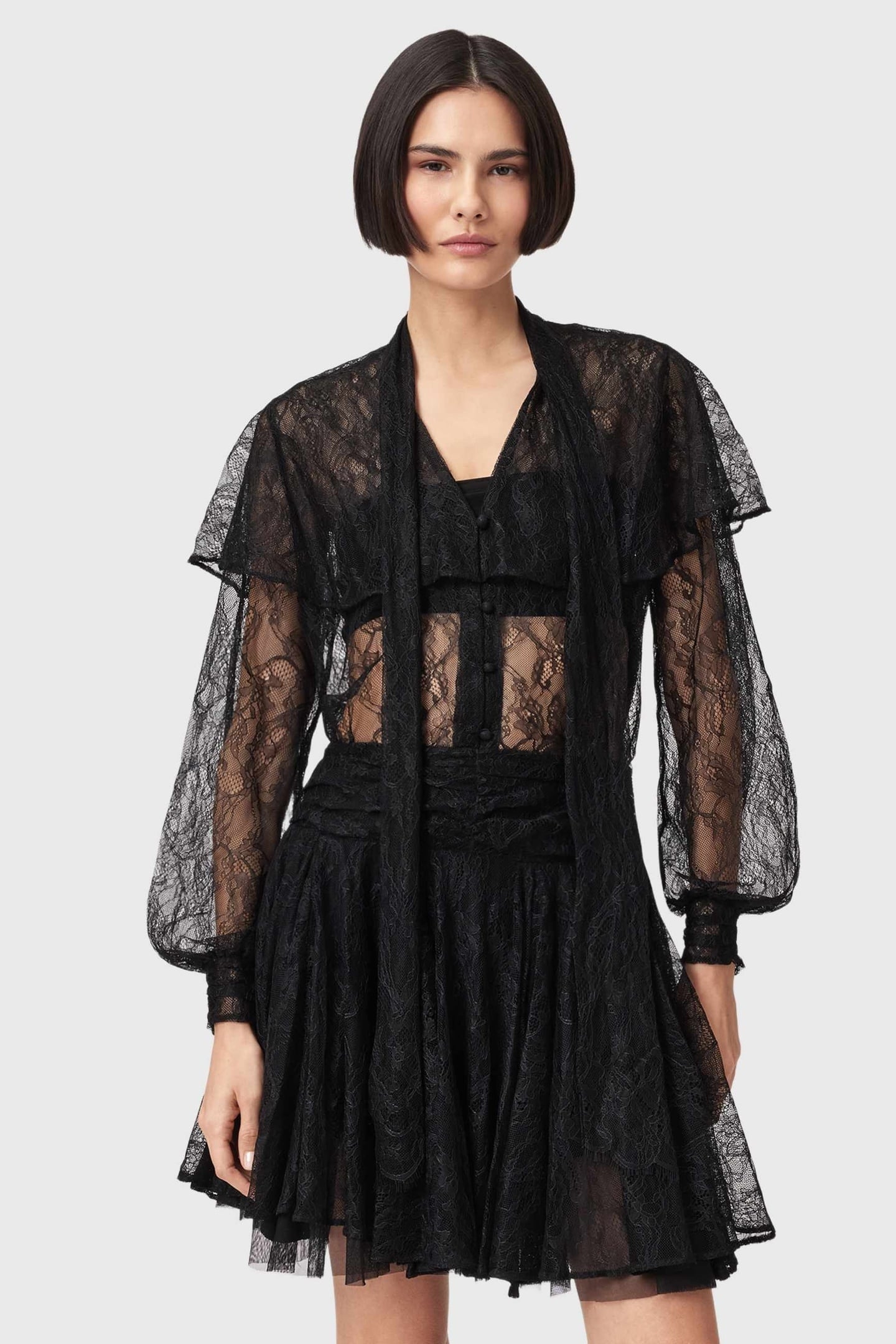 ATHENA LACE SHIRT BLACK 1