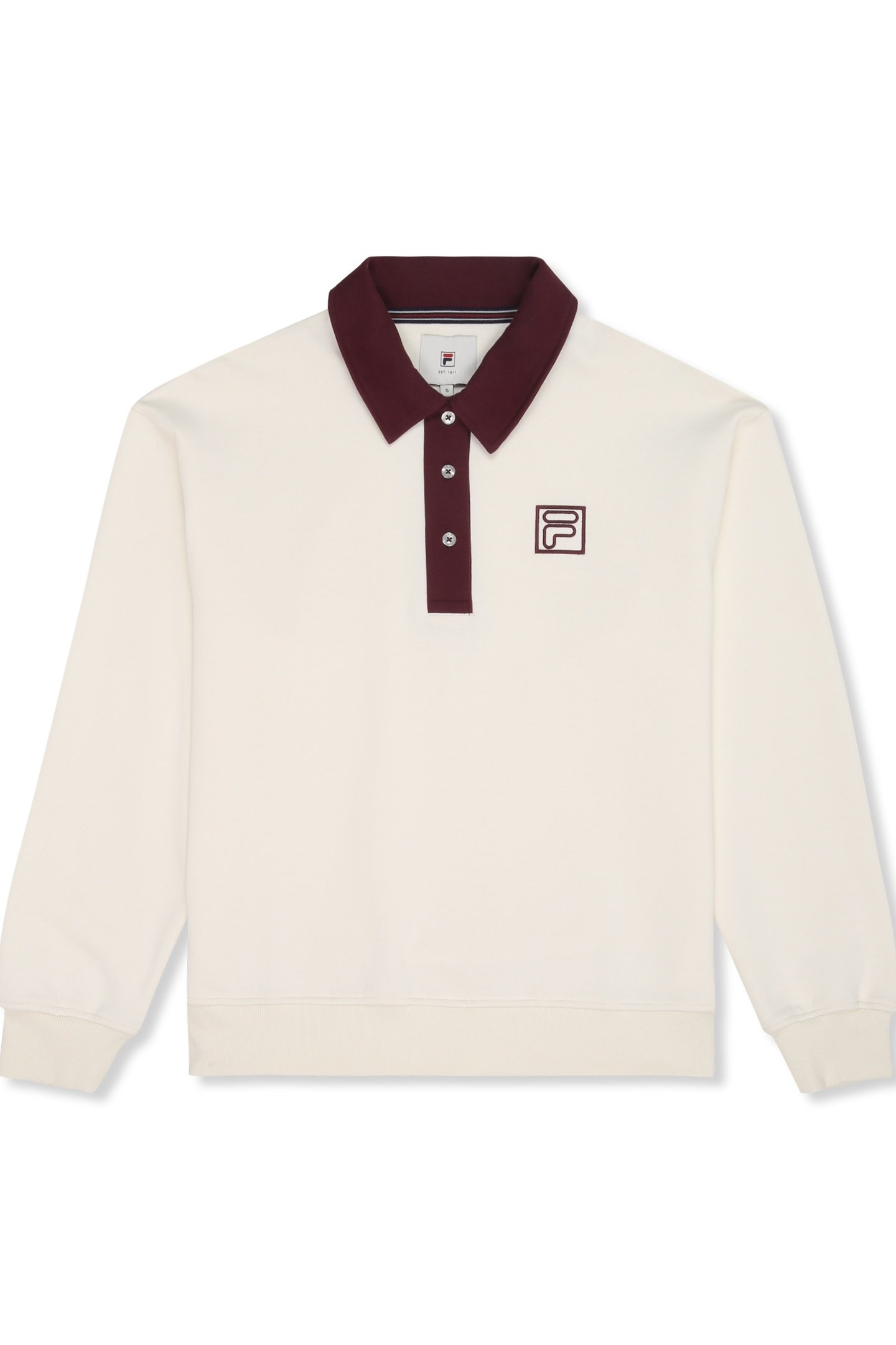 LAGRIO LOOSE POLO SWEATSHIRT EGRET-FIG 5