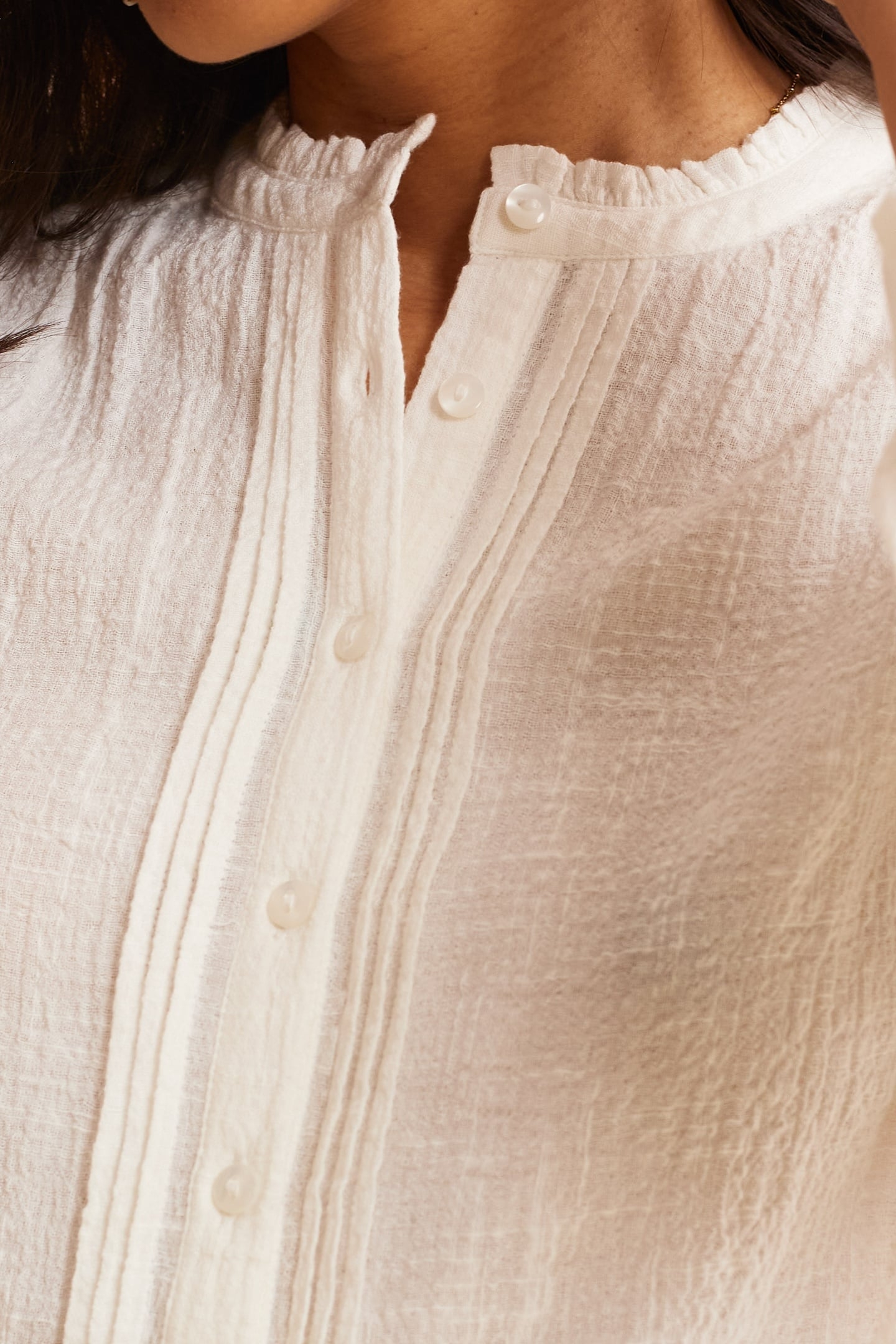 ECRU SHIRT WITH PLEAT DETAIL ECRU 4