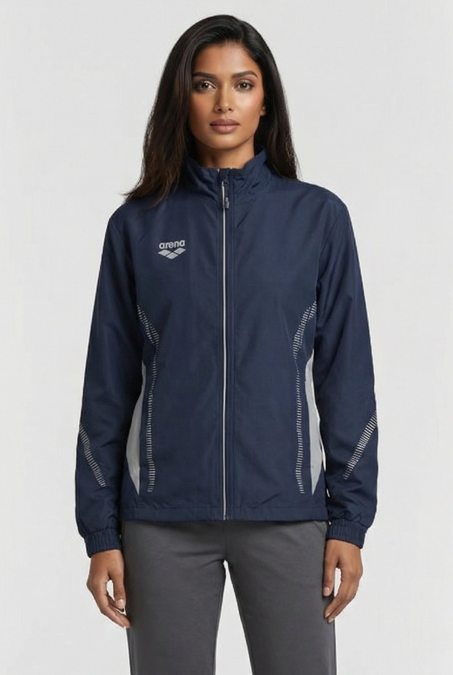 UNISEX TL WARM UP JACKET NAVY GREY 1