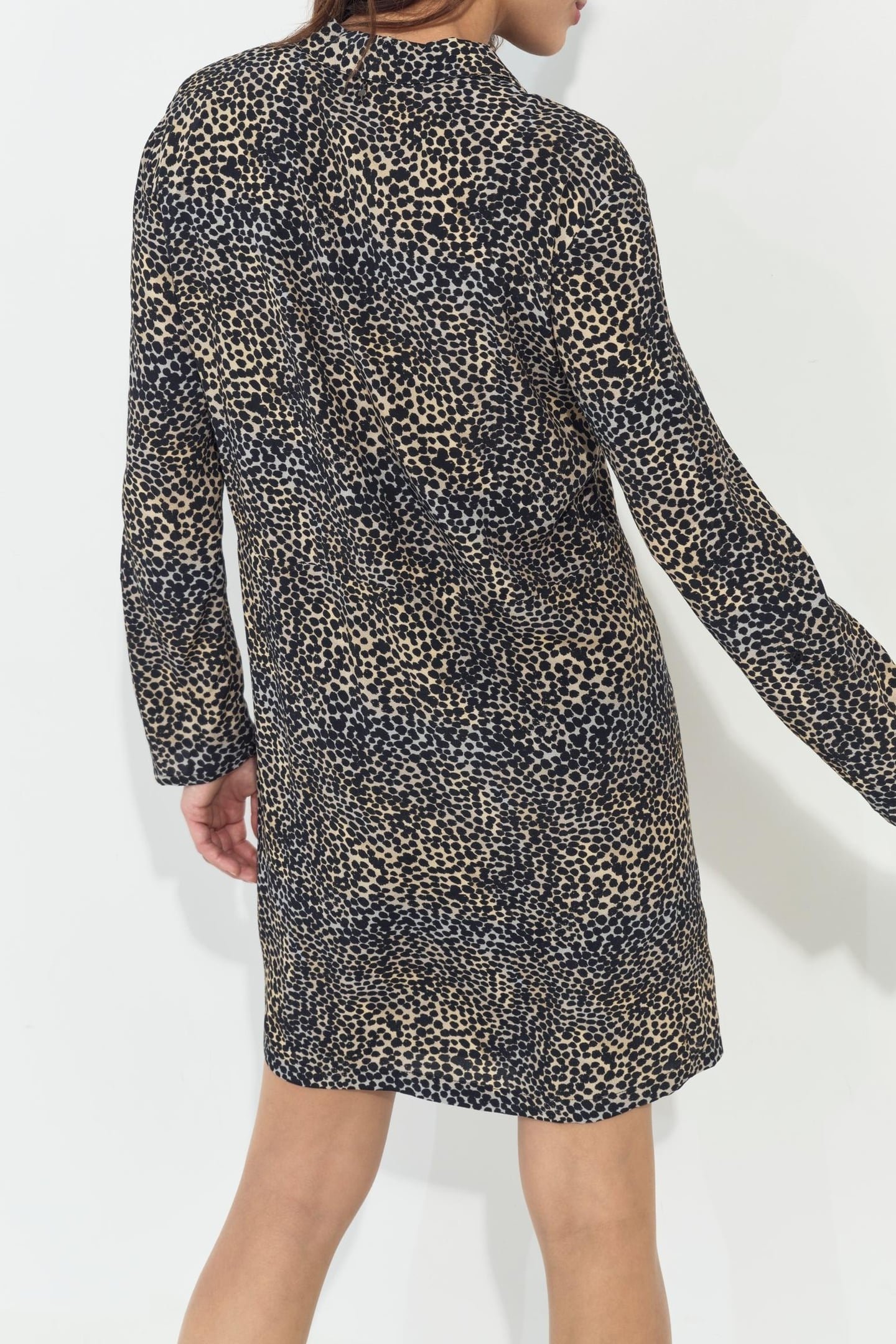 RAKEL - LENZING ECOVERO BLACK SUMMER CAMOUFLAGE SHIRT DRESS 5