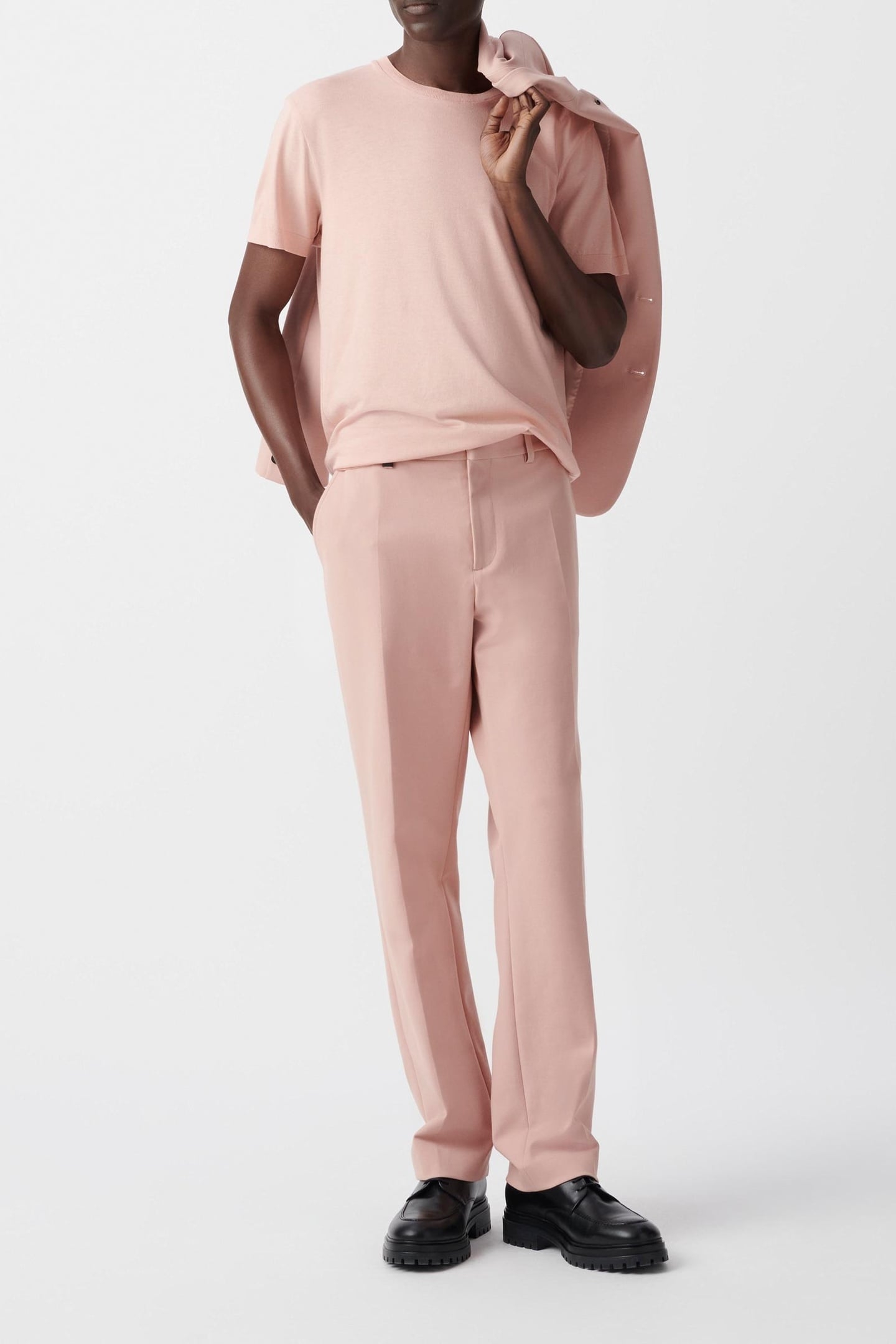 PINK COTTON MODAL CREW NECK T-SHIRT 3