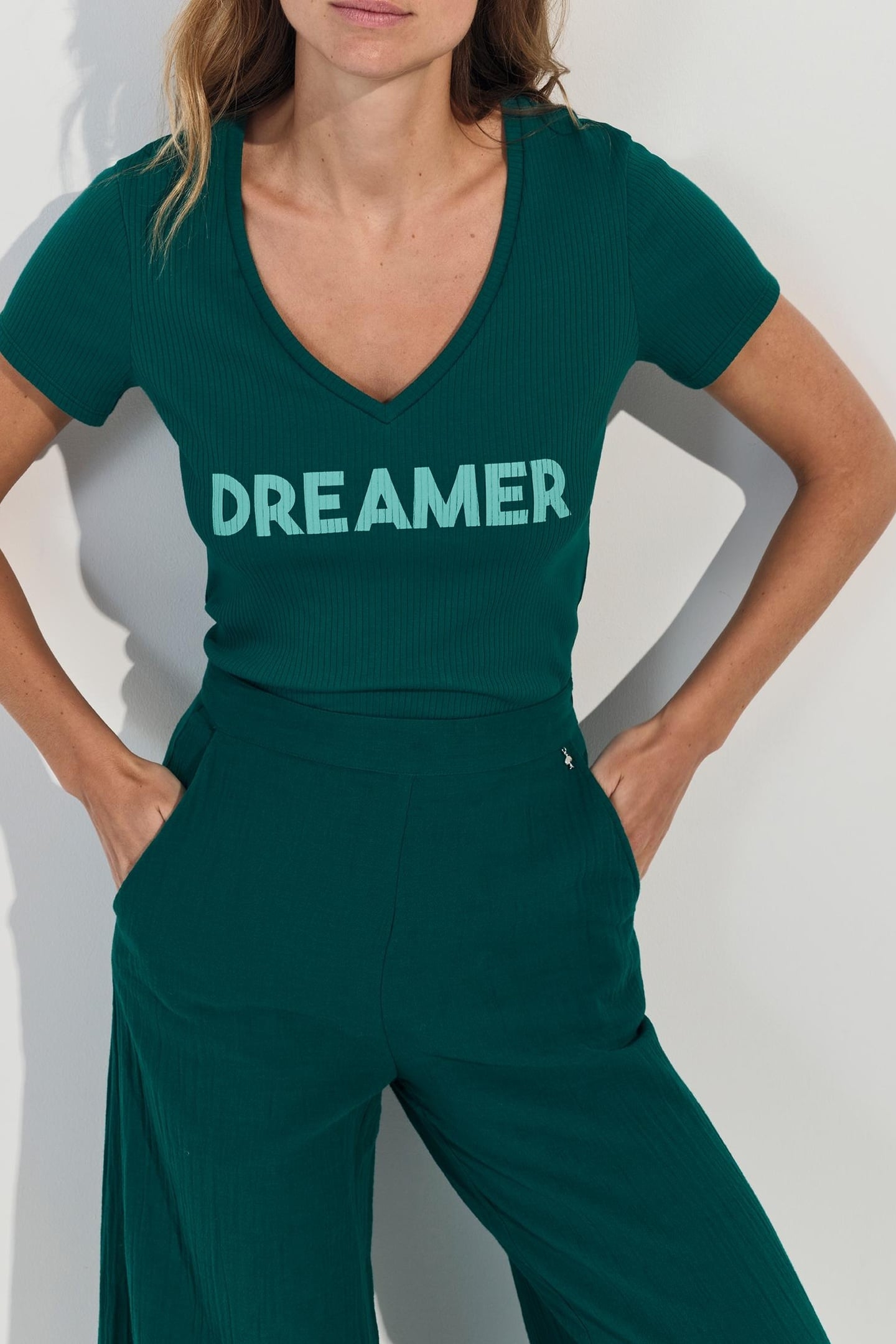 MIRO - GREEN RIBBED MESSAGE T-SHIRT 4