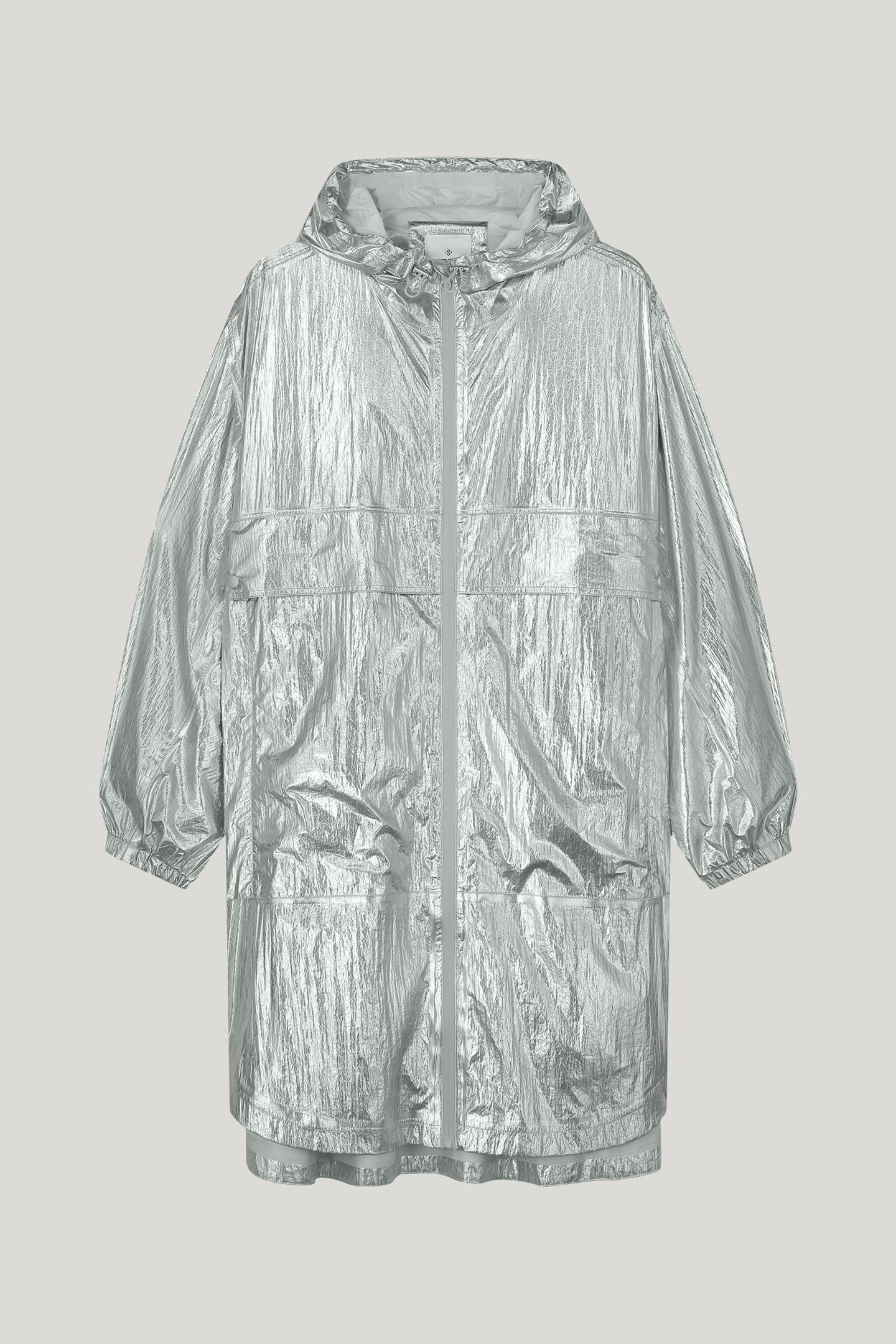COAT METALLIC RAIN SILVER 4