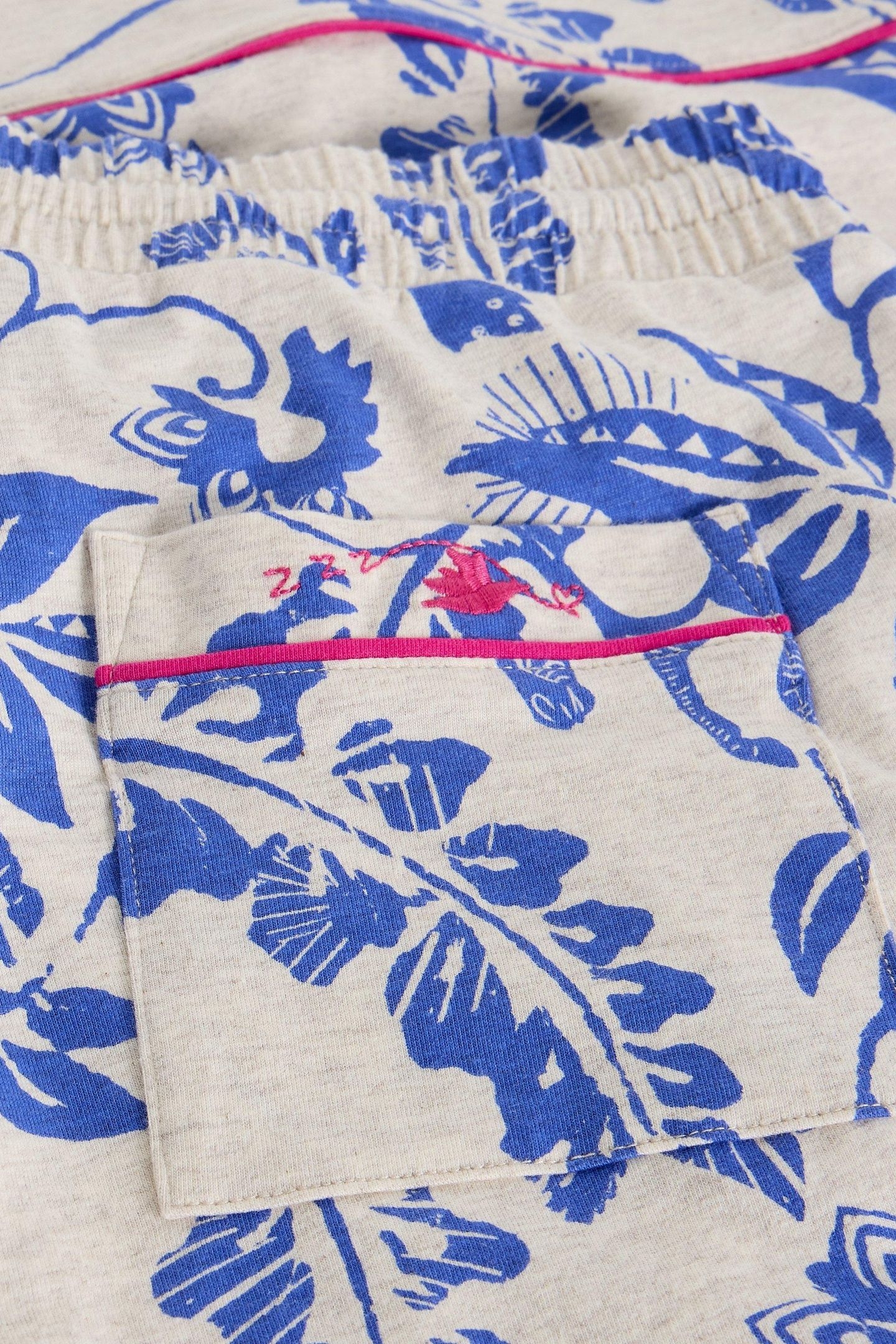 TRINA CROPPED JERSEY PJ BOTTOM NATURAL MULTI 5