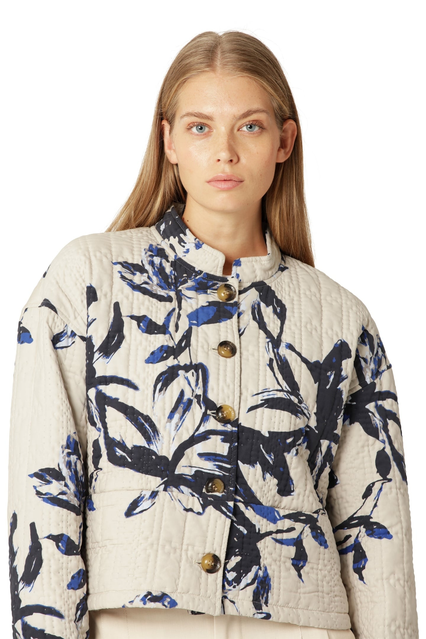 RAIN&OUTERWEAR QUILTTO01P BEIGE ARTSY STROKE FLOWER 1