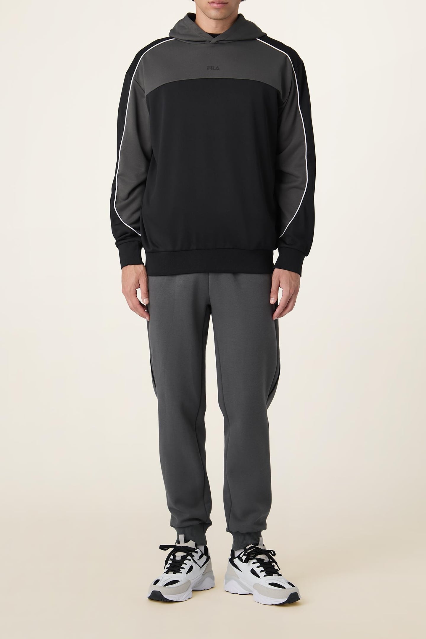 RIVOLI LOOSE BLOCKED HOODIE BLACK-DARK SHADOW 2