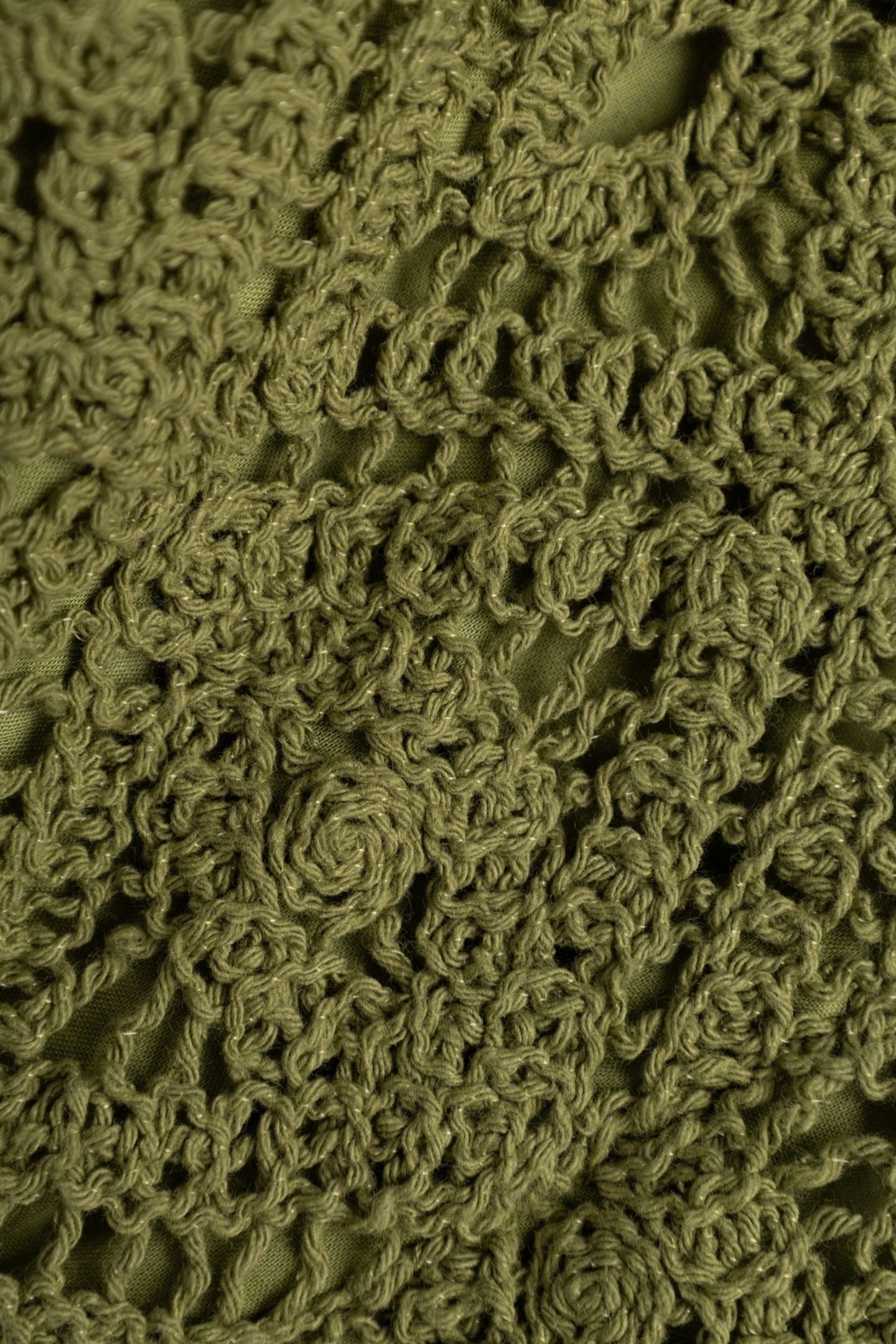 GREEN ORGANIC COTTON LACE CROCHET SHORTS 2