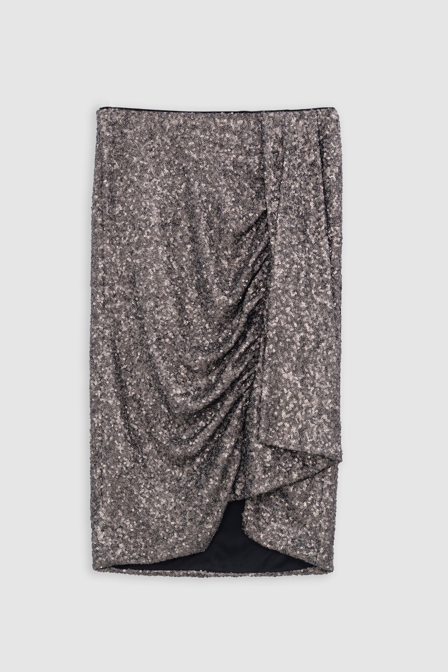 SHORT GREY SKIRT WITH METALLIC SEQUINS 5