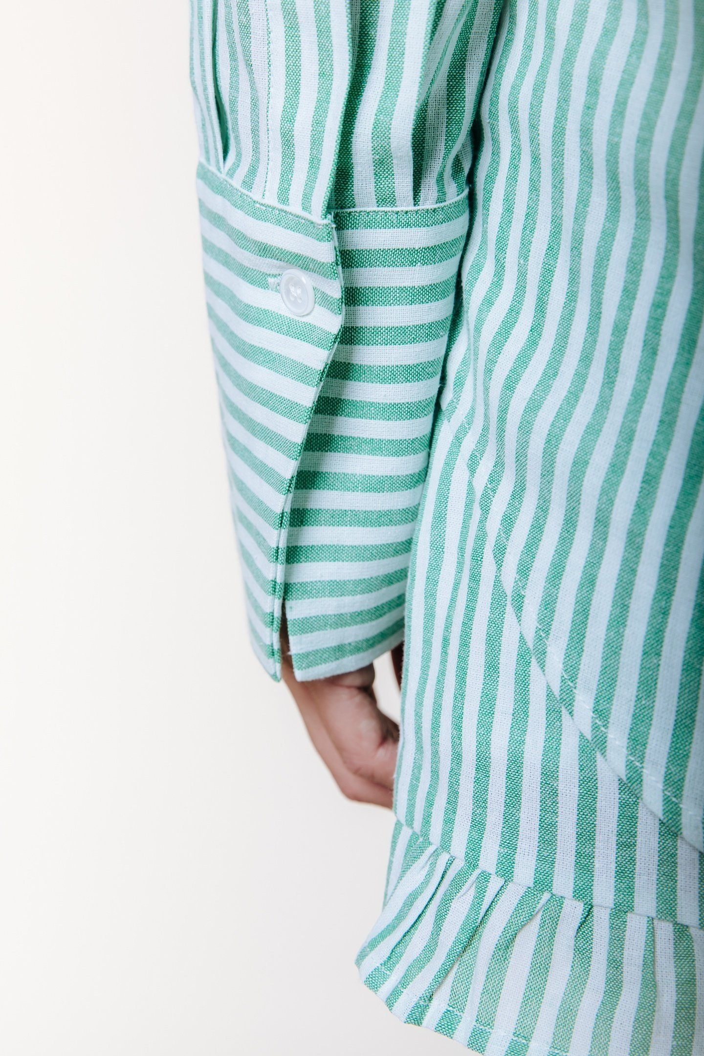 TALIA STRIPED DROPPED SHOULDER BLOUSE BRIGHT GREEN 4