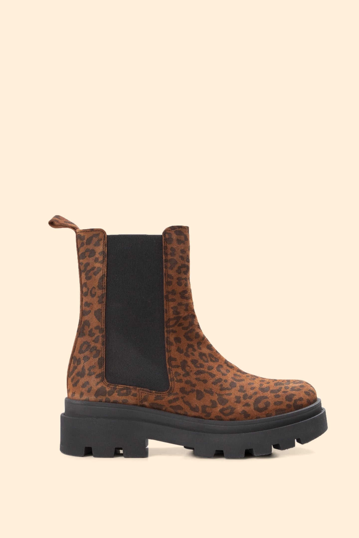CAMEL SUEDE BOOTS WITH LEOPARD MOTIF CAMEL 1