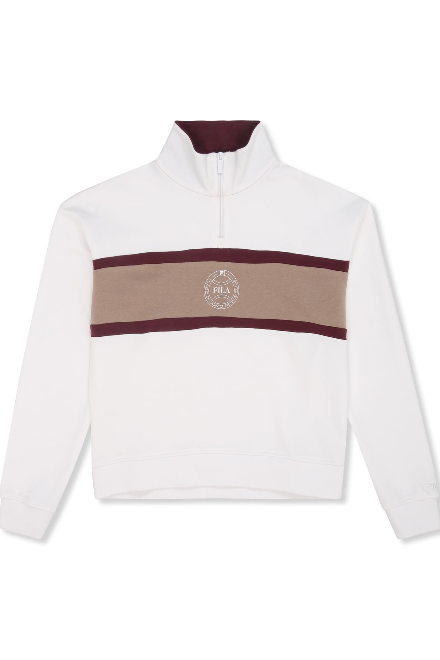 PARELLA RELAXED HALF-ZIP SWEATSHIRT BRIGHT WHITE-TAUPE GRAY 5