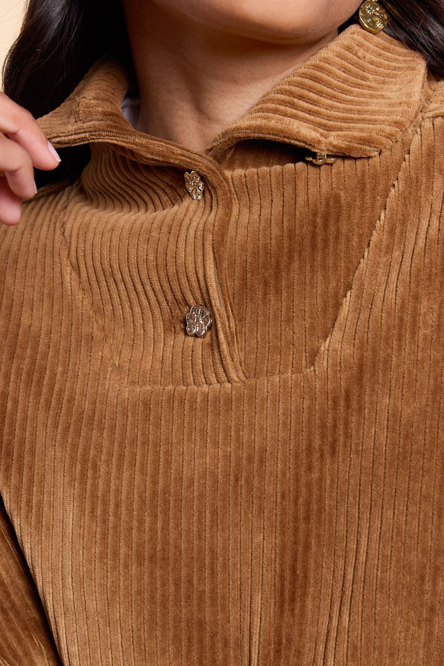 CAMEL CORDUROY SWEATER CAMEL 6