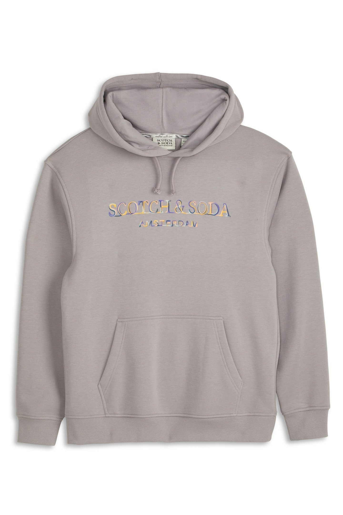 RELAXED FIT FLEECE GRAPHIC HOODIE GREY/PURPLE 1