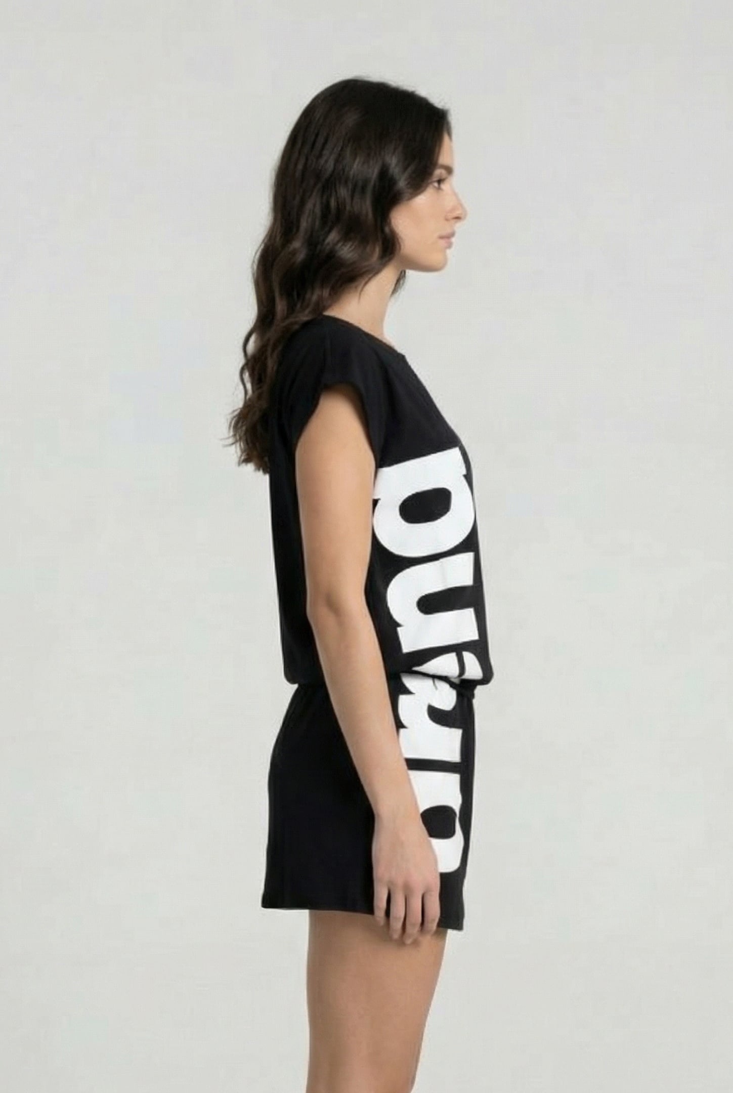 WOMEN'S ARENA LOGO DRESS BLACK-WHITE 3