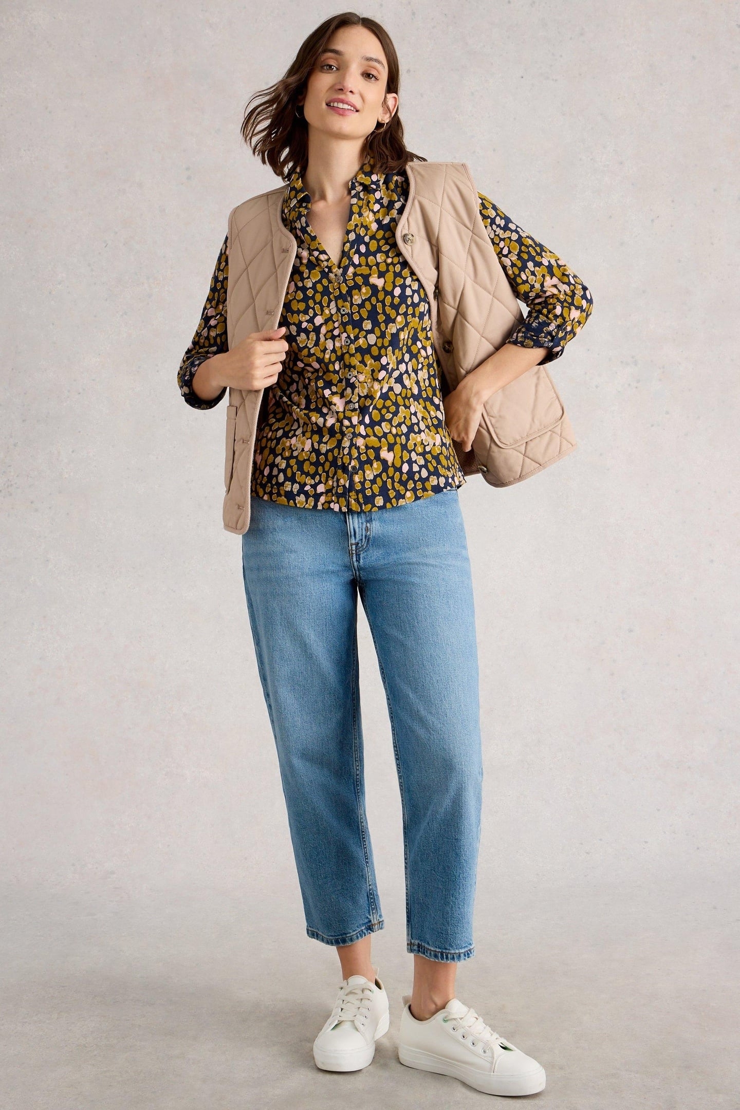 ANNIE JERSEY SHIRT CHARTREUSE PRINT 1