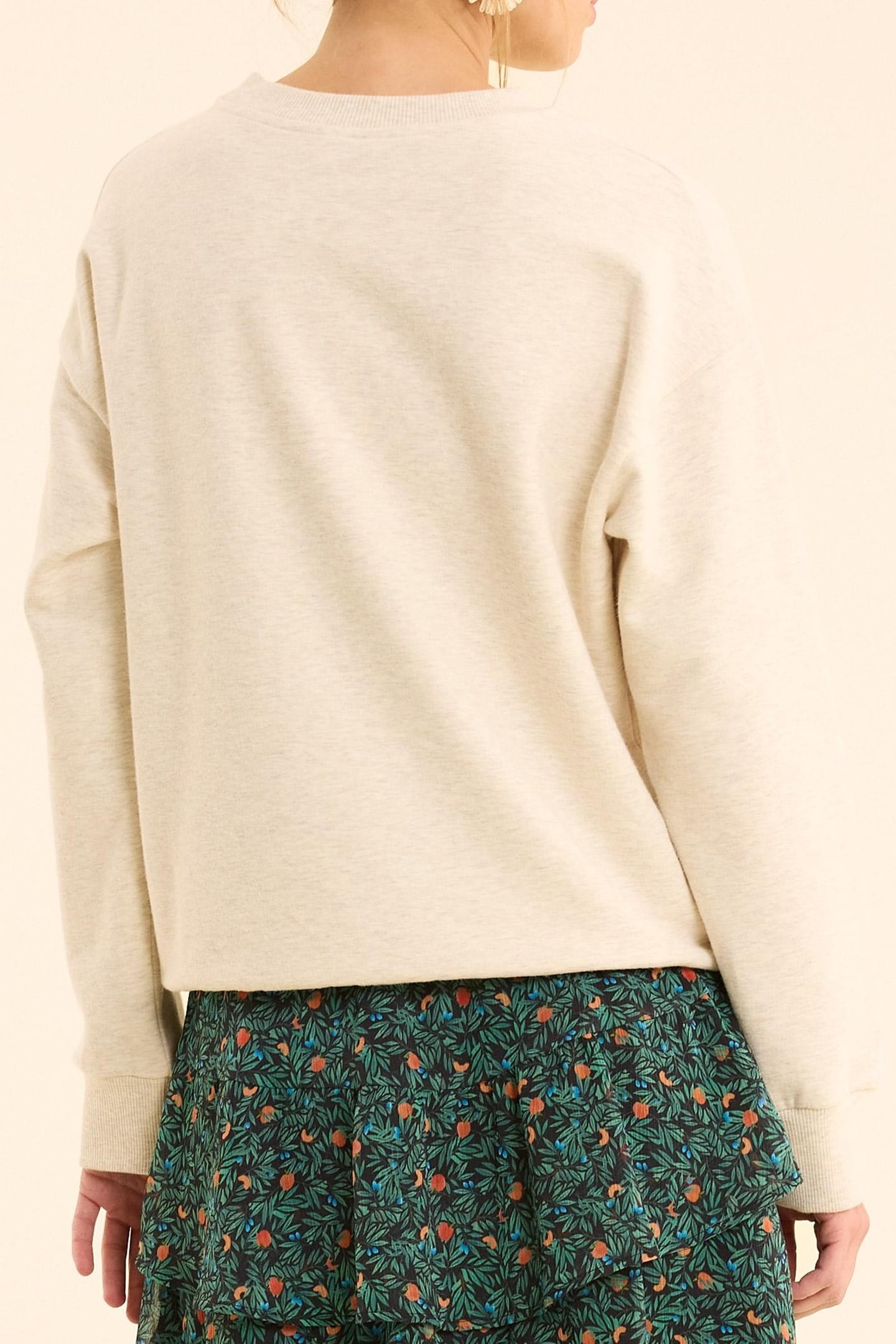 ECRU SWEATSHIRT WITH MULTICOLORED MESSAGE ECRU 4