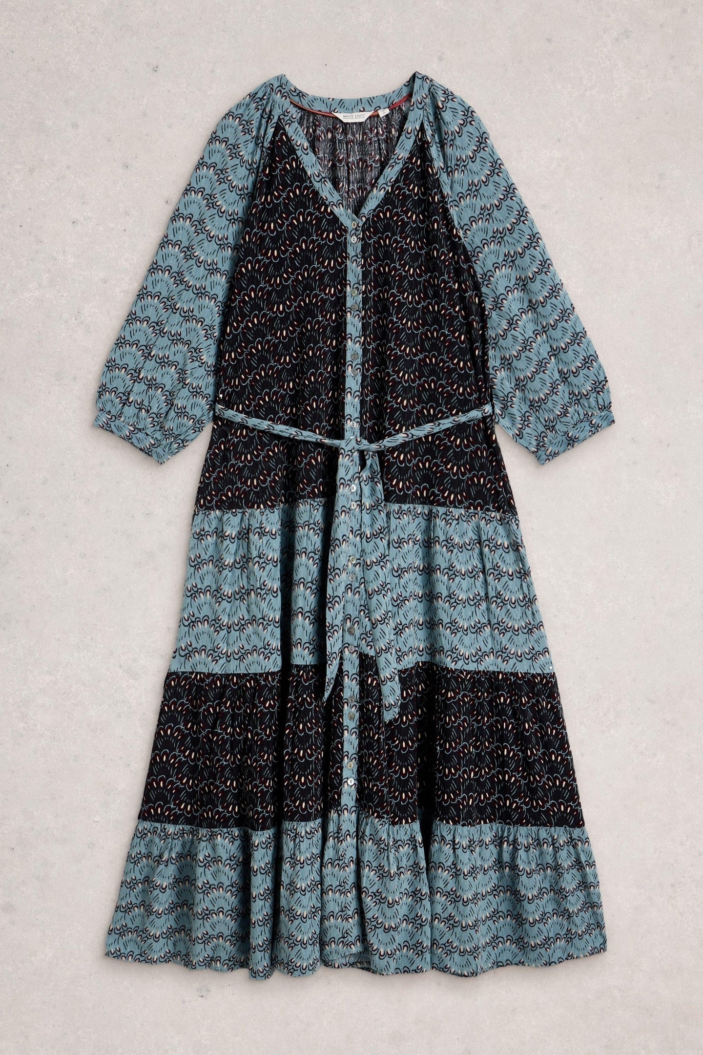 CLEMENTINE MIDI DRESS BLUE MULTI 3