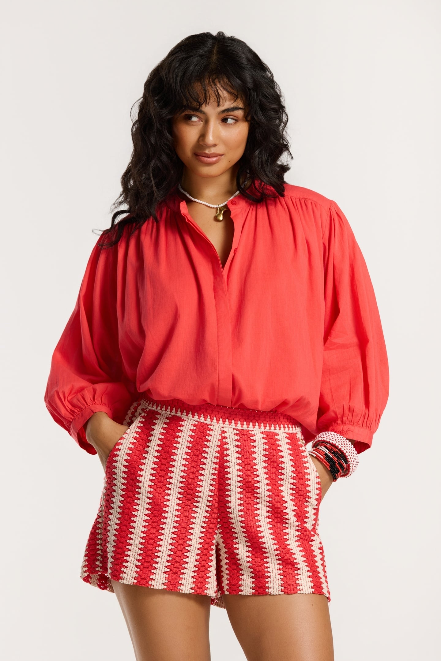 EVELYN BLOUSE RED HIBISCUS 4