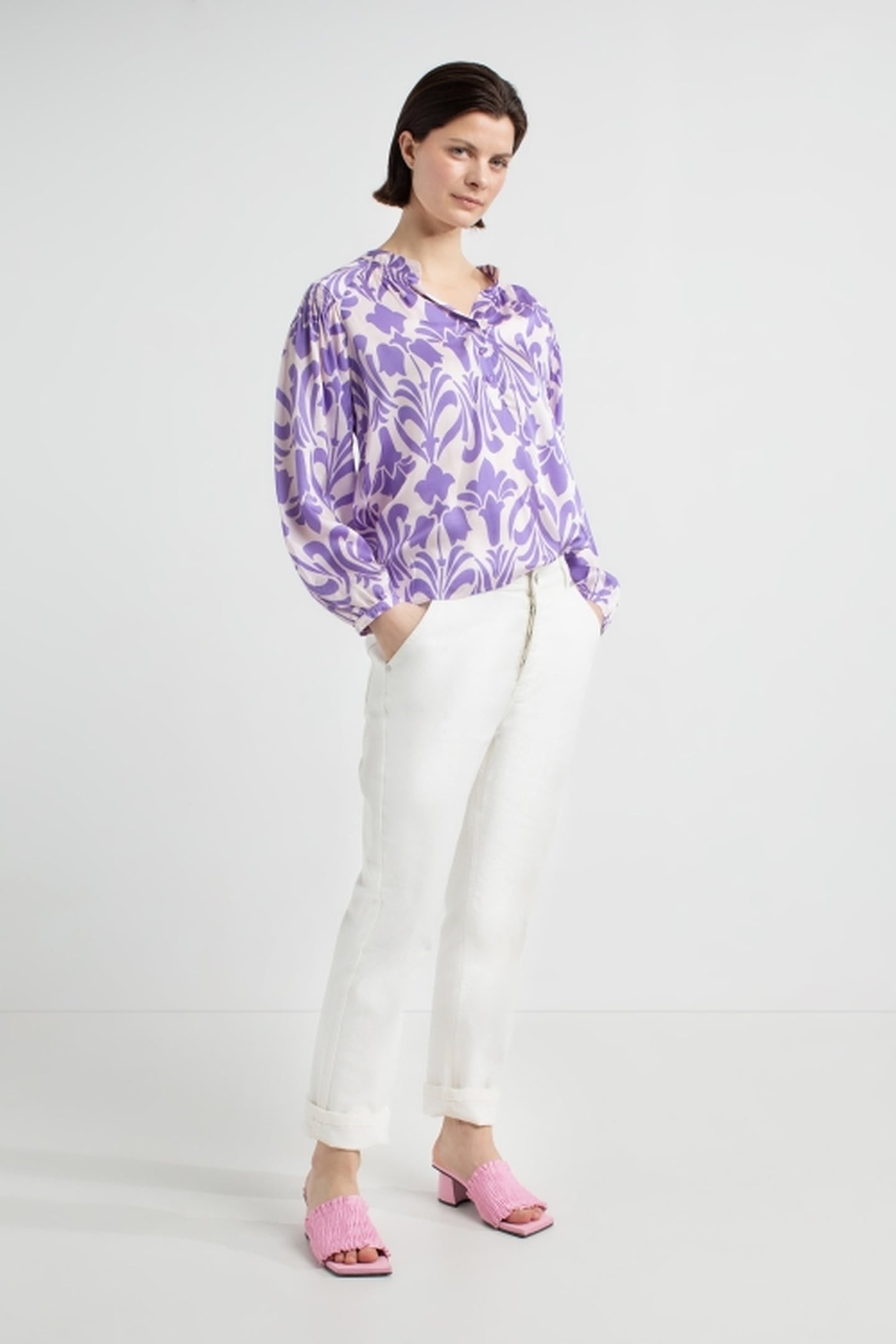 JILLIAN BLOUSE PURPLE PRINT 2