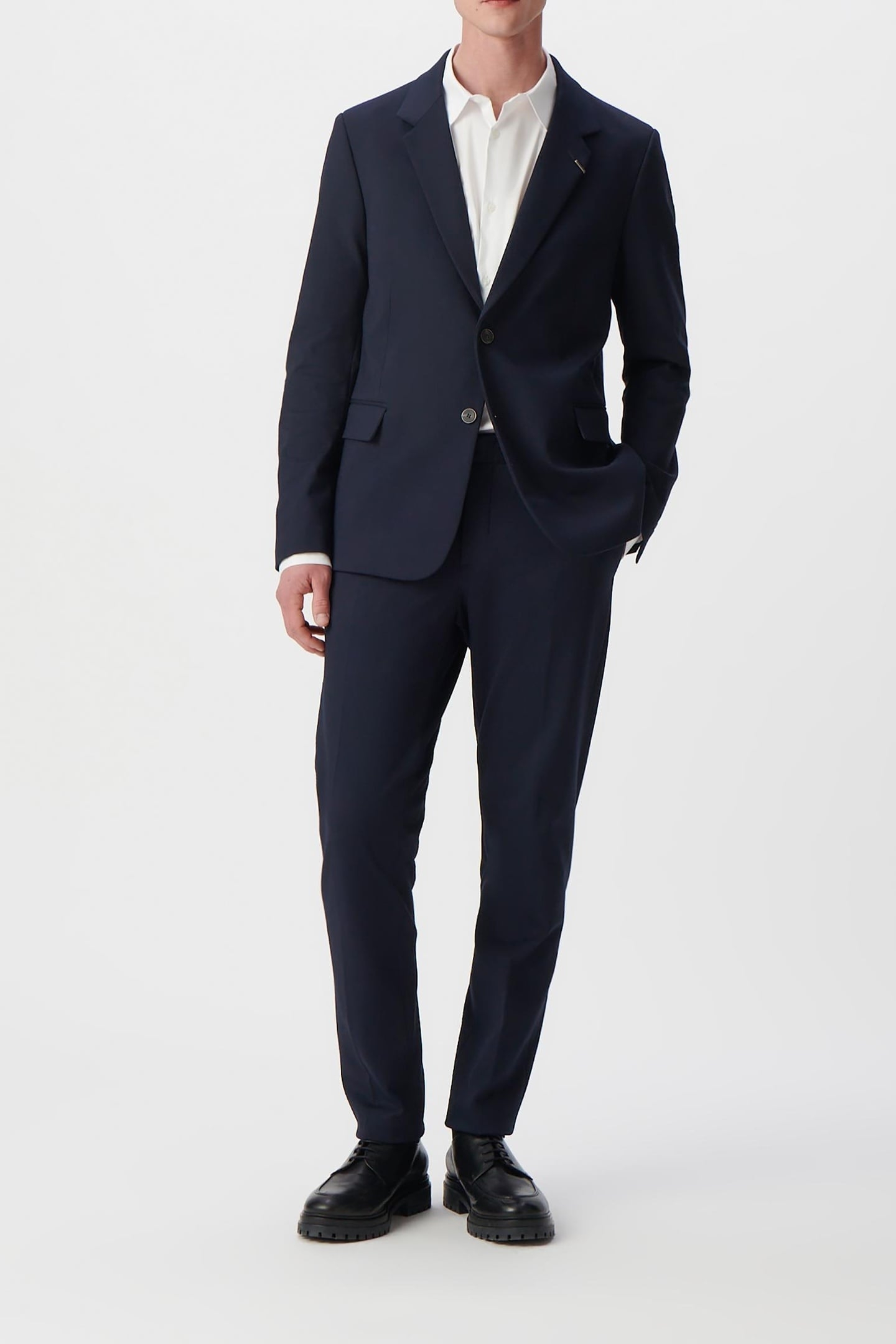 NAVY MILANO KNIT LOOSE SUIT JACKET 1