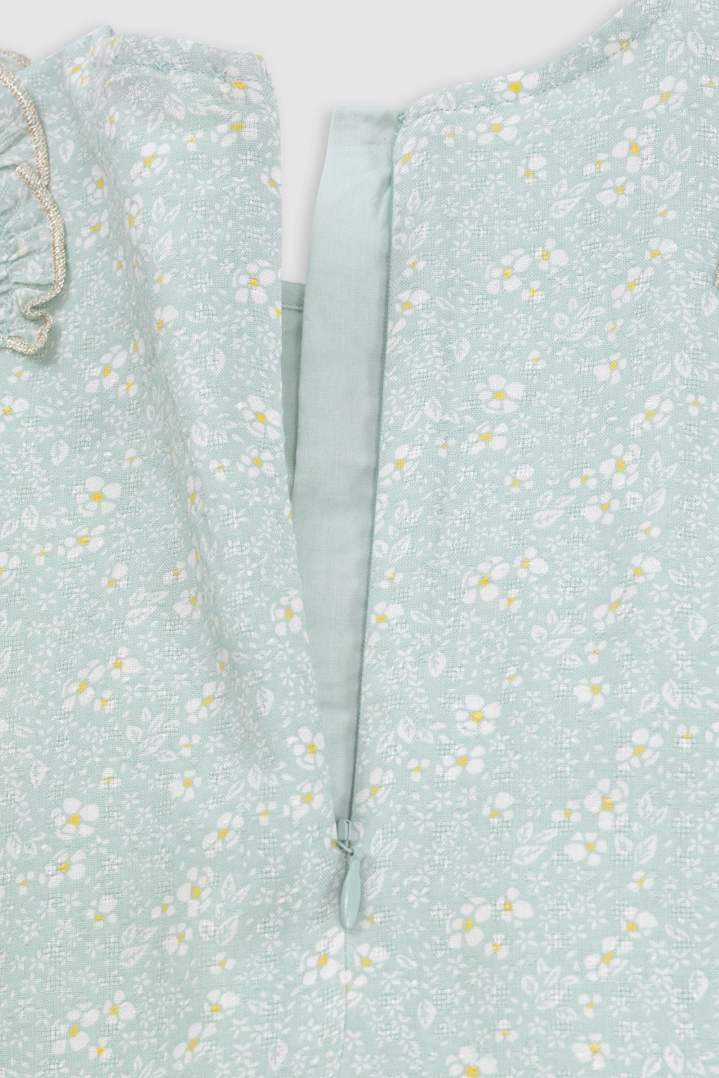 WATER GREEN FLORAL PRINT BLOUSE 8