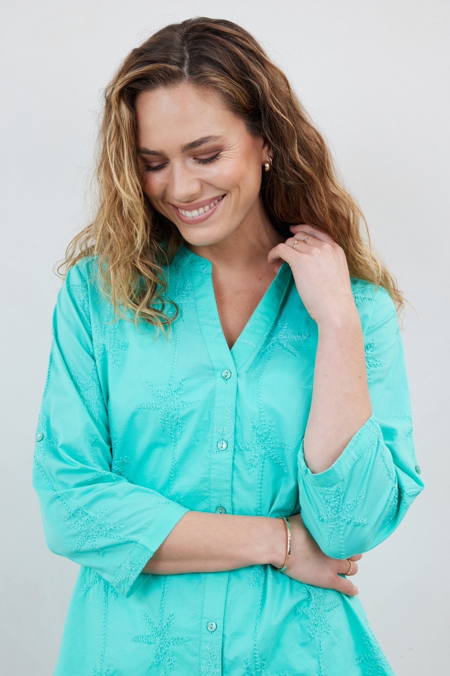 TUNIC PALM IN ELECTRIC GREEN 3