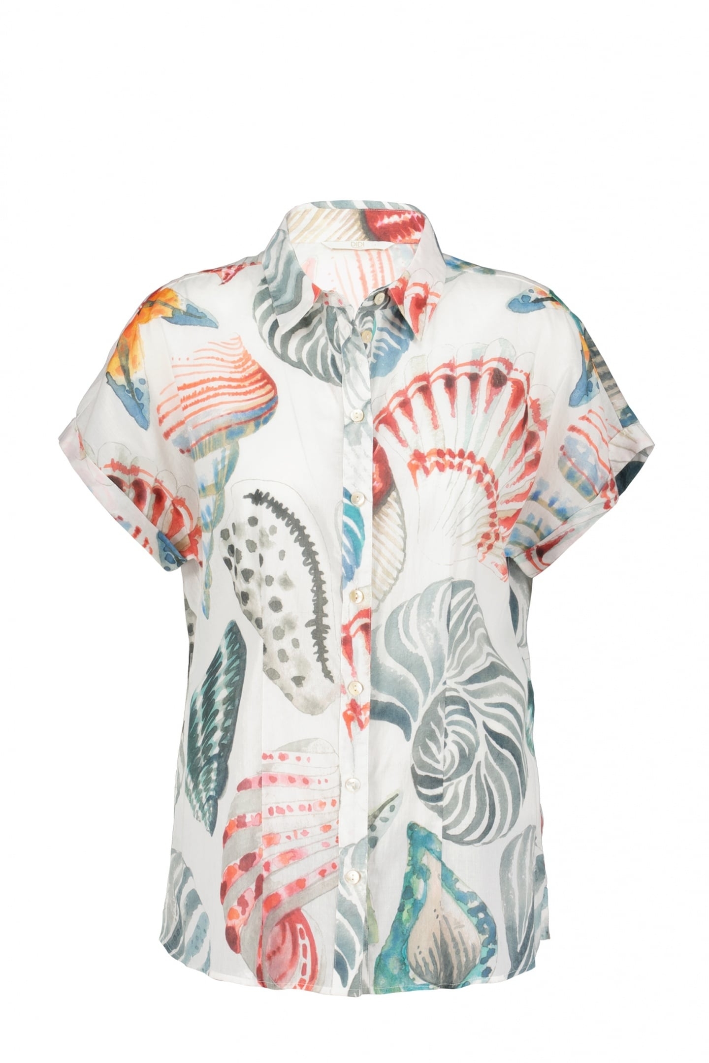 LOOSE BLOUSE SIERRA IN OFFWHITE WITH OCEAN TREASURES XL PRIN 4