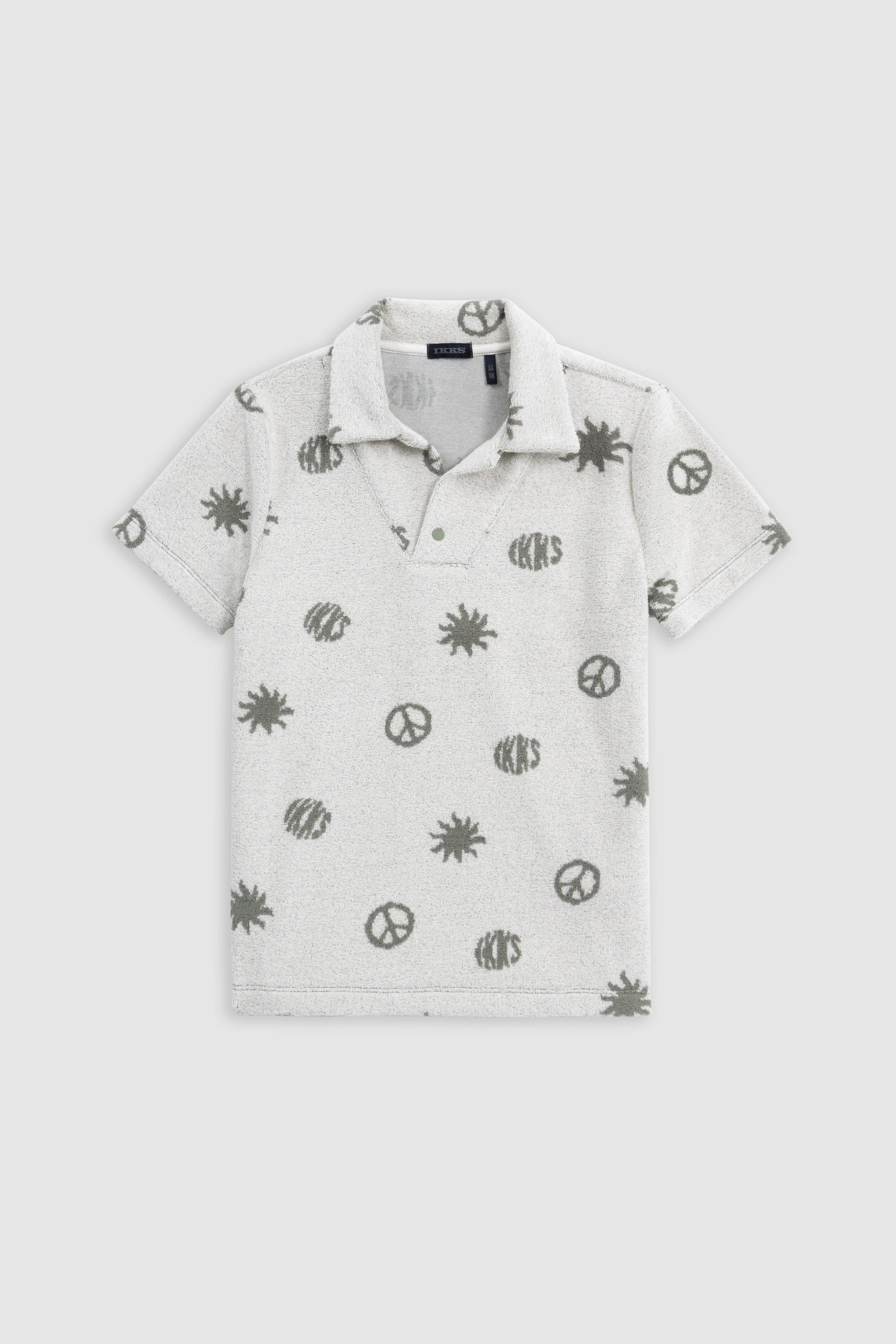 PEACE AND LOVE KHAKI TERRY POLO SHIRT 1