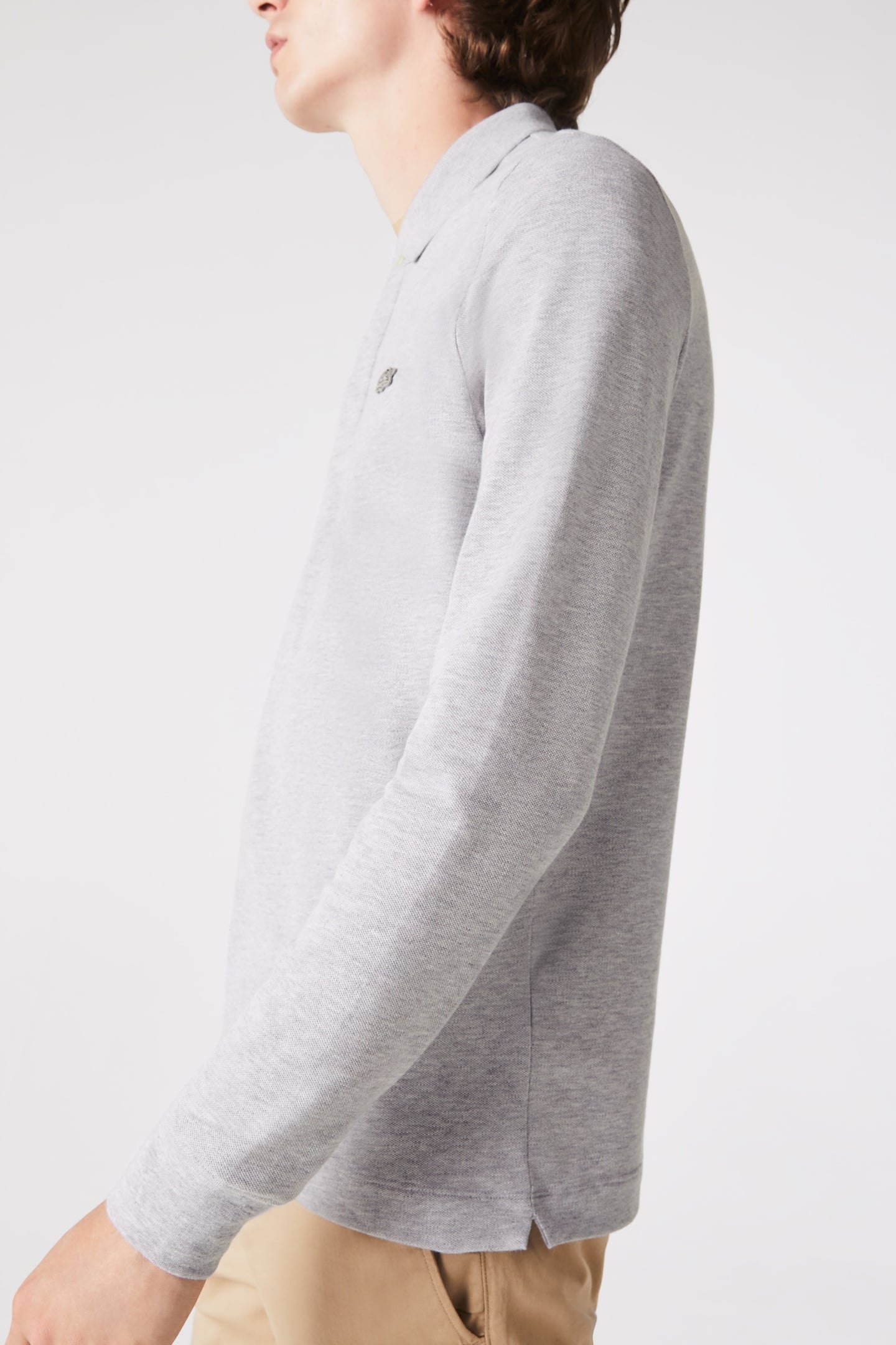 LONG SLEEVE POLO SILVER CHINE 4