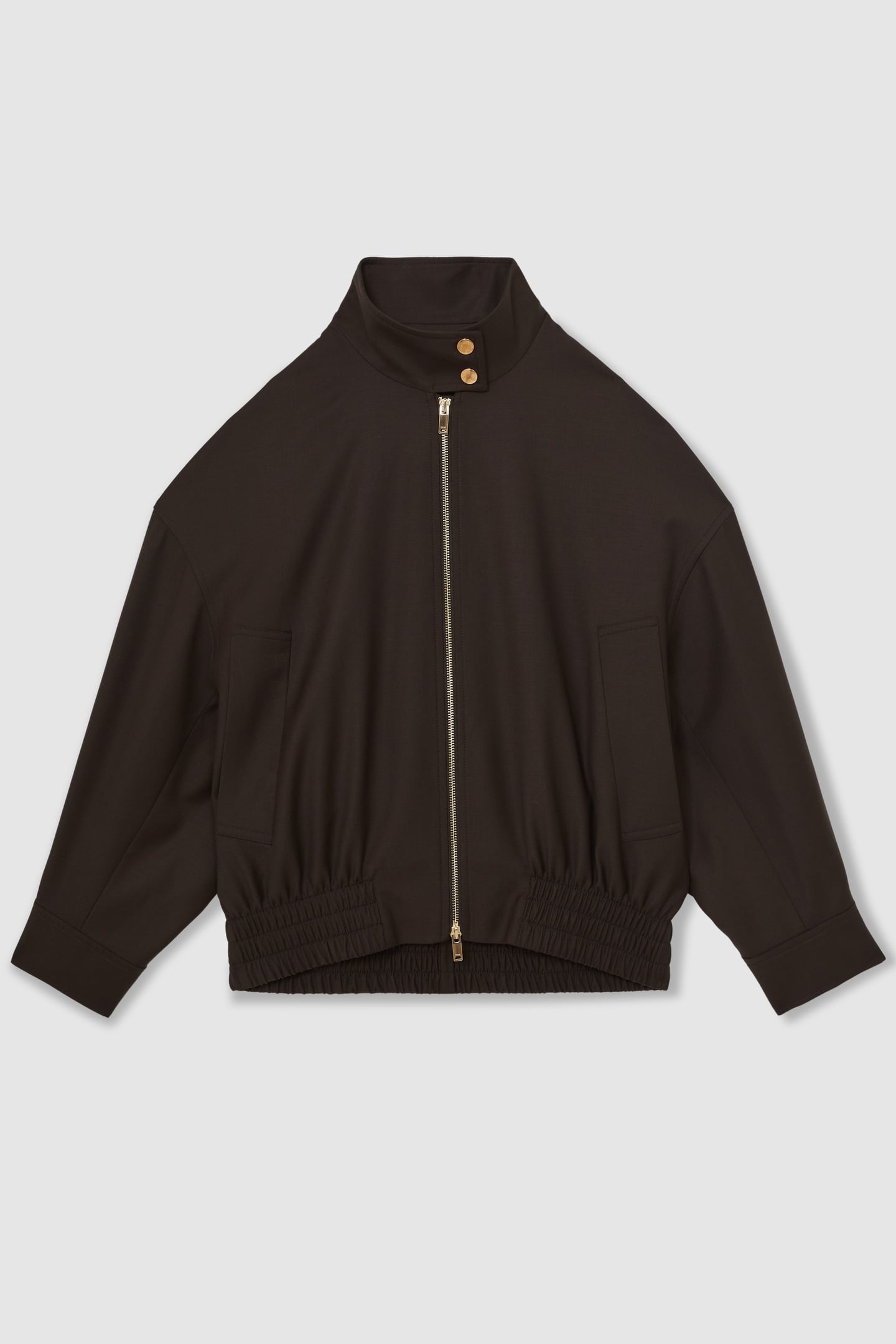 CASUAL BOMBER JACKET CHOCOLATE BROWN 4