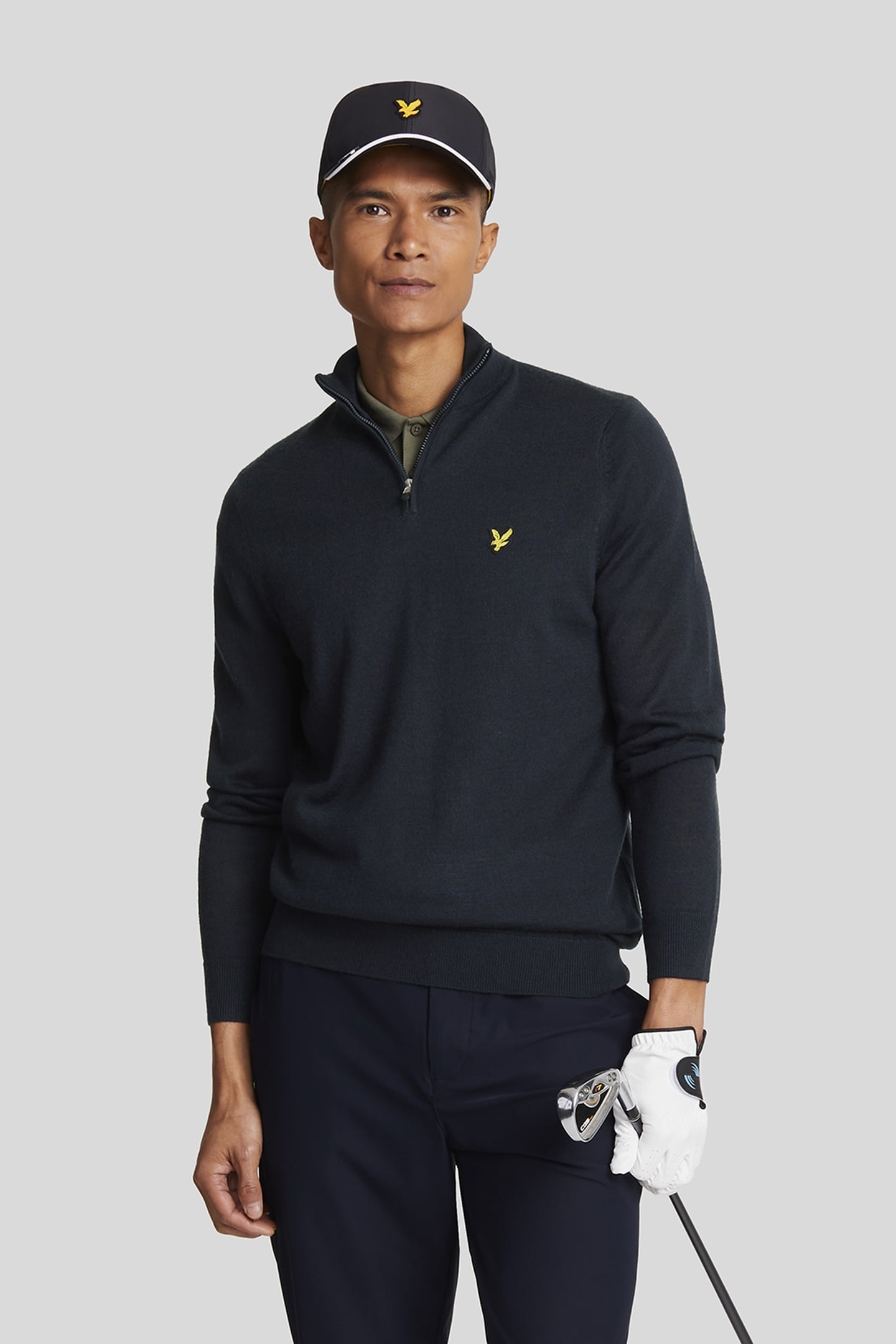 GOLF QUARTER ZIP MERINO JUMPER DARK NAVY 2