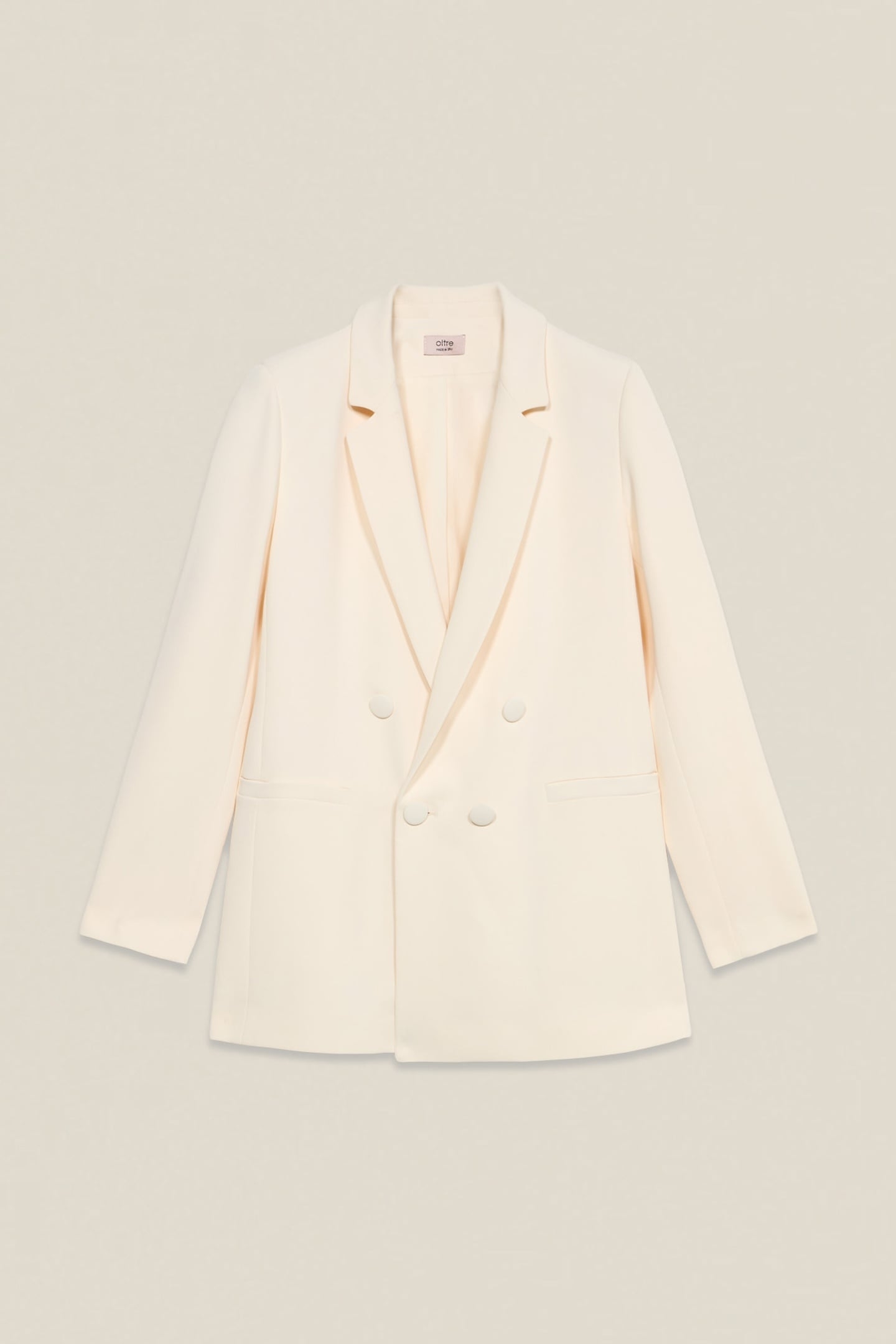 DOUBLE-BREASTED BLAZER IN CREPE FABRIC WHITE 4
