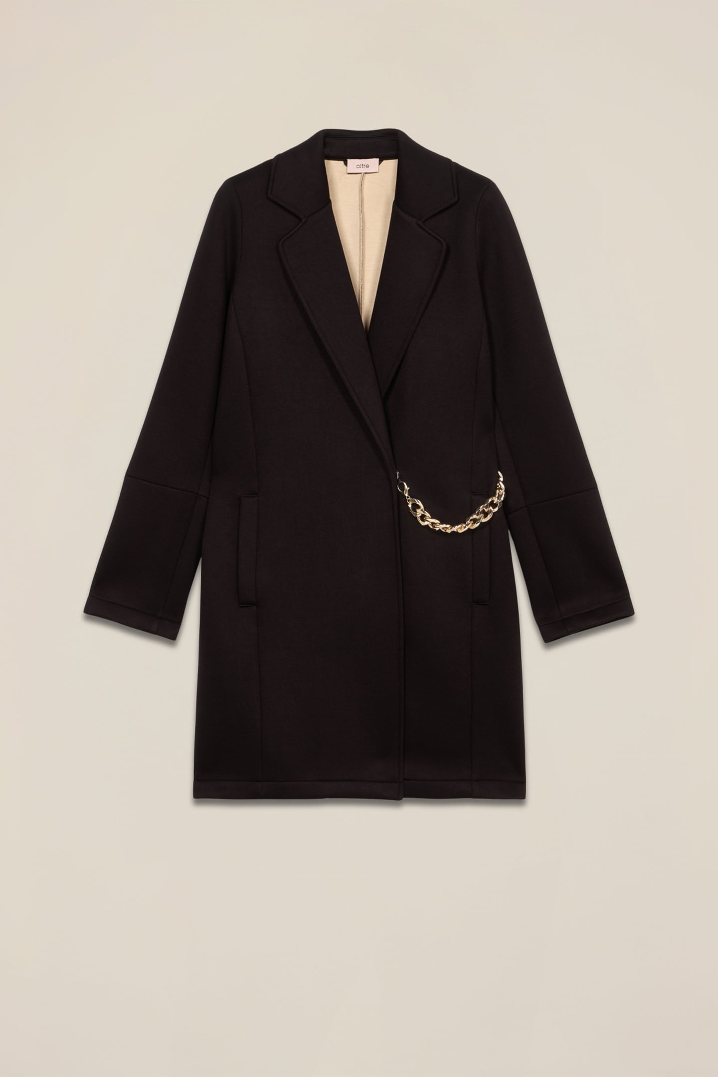 SCUBA FABRIC COAT BLACK 3