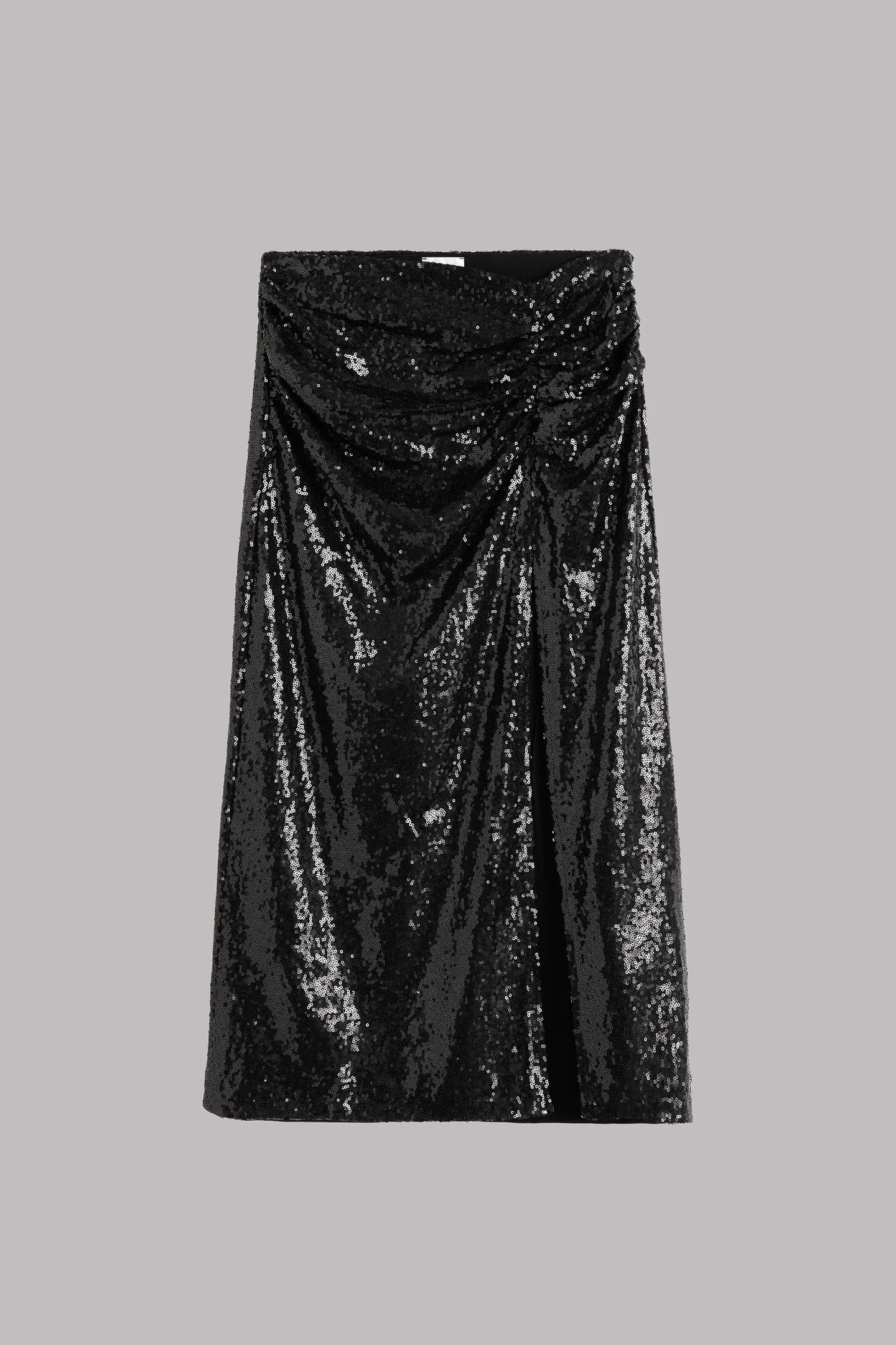 THE BLACK LONG SLIT SEQUIN SKIRT 3