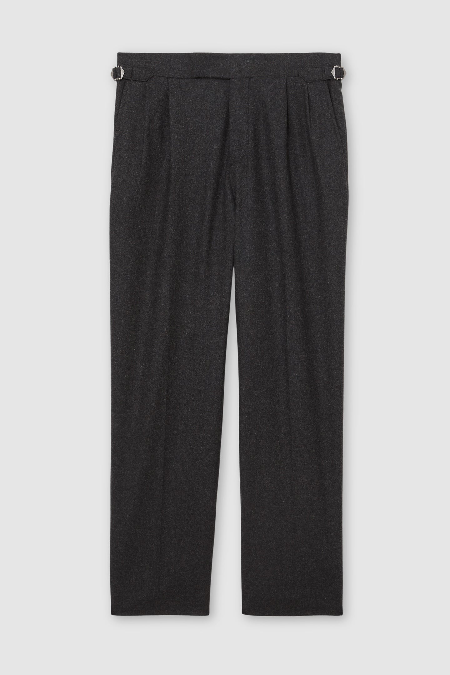 FLANNEL WIDE LEG TROUSER CHARCOAL GREY 5