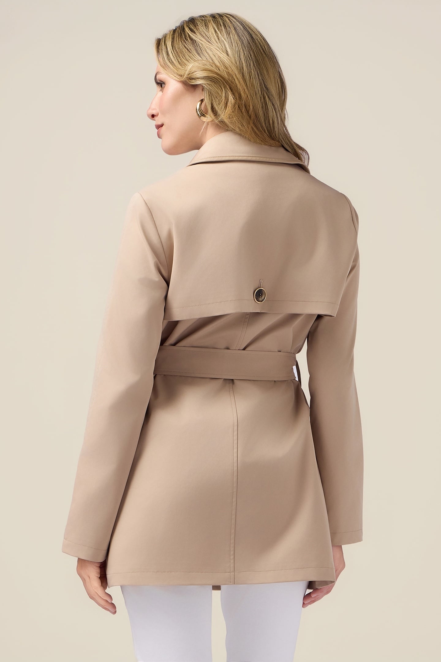 TRENCH COAT WITH COATED FABRIC TRIM BEIGE 3