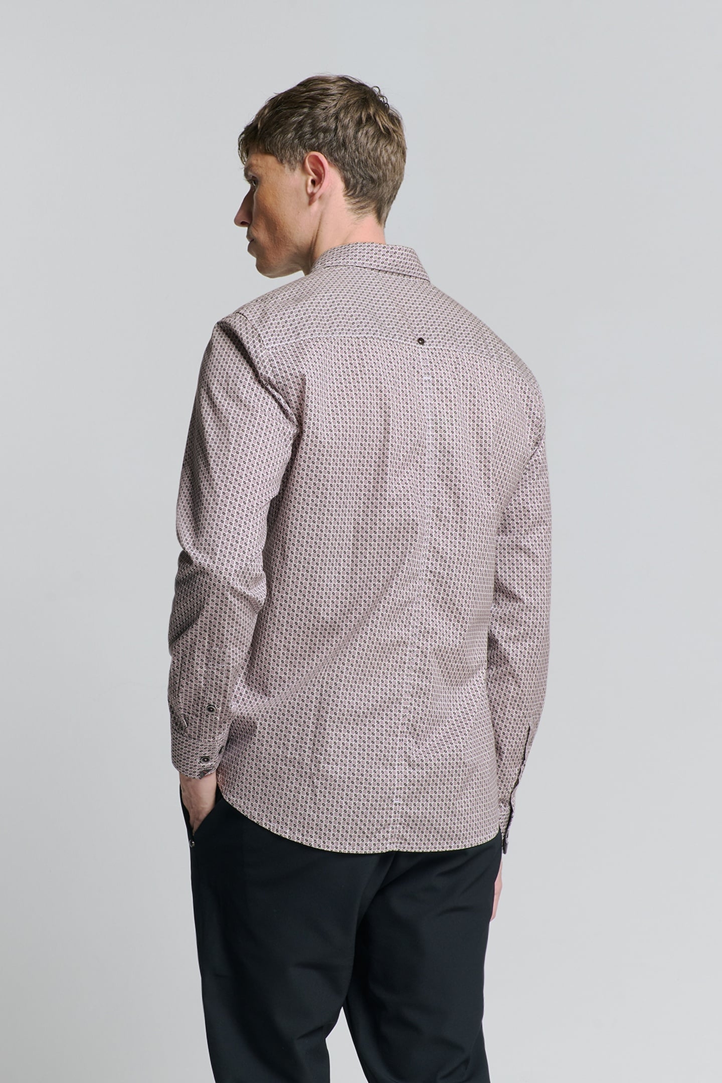SHIRT STRETCH ALLOVER PRINTED MAUVE 3