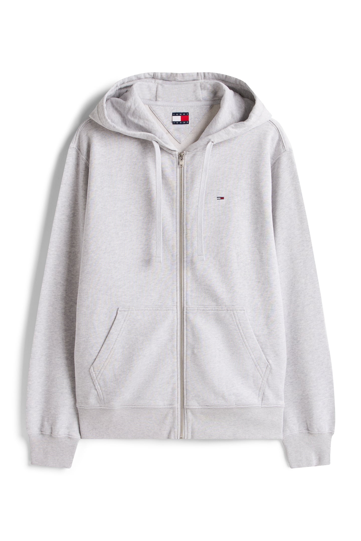 FLAG EMBROIDERY FLEECE ZIP THROUGH HOODIE GREY 4